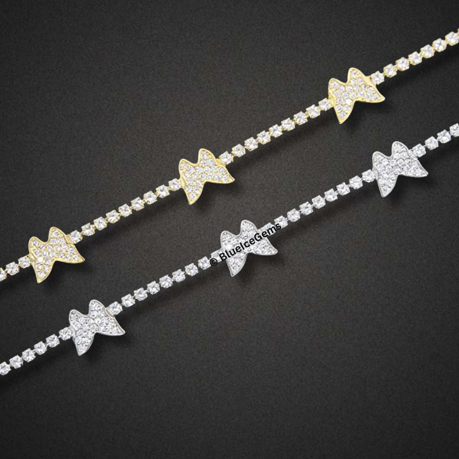 Iced-Out Star & Butterfly Bracelet