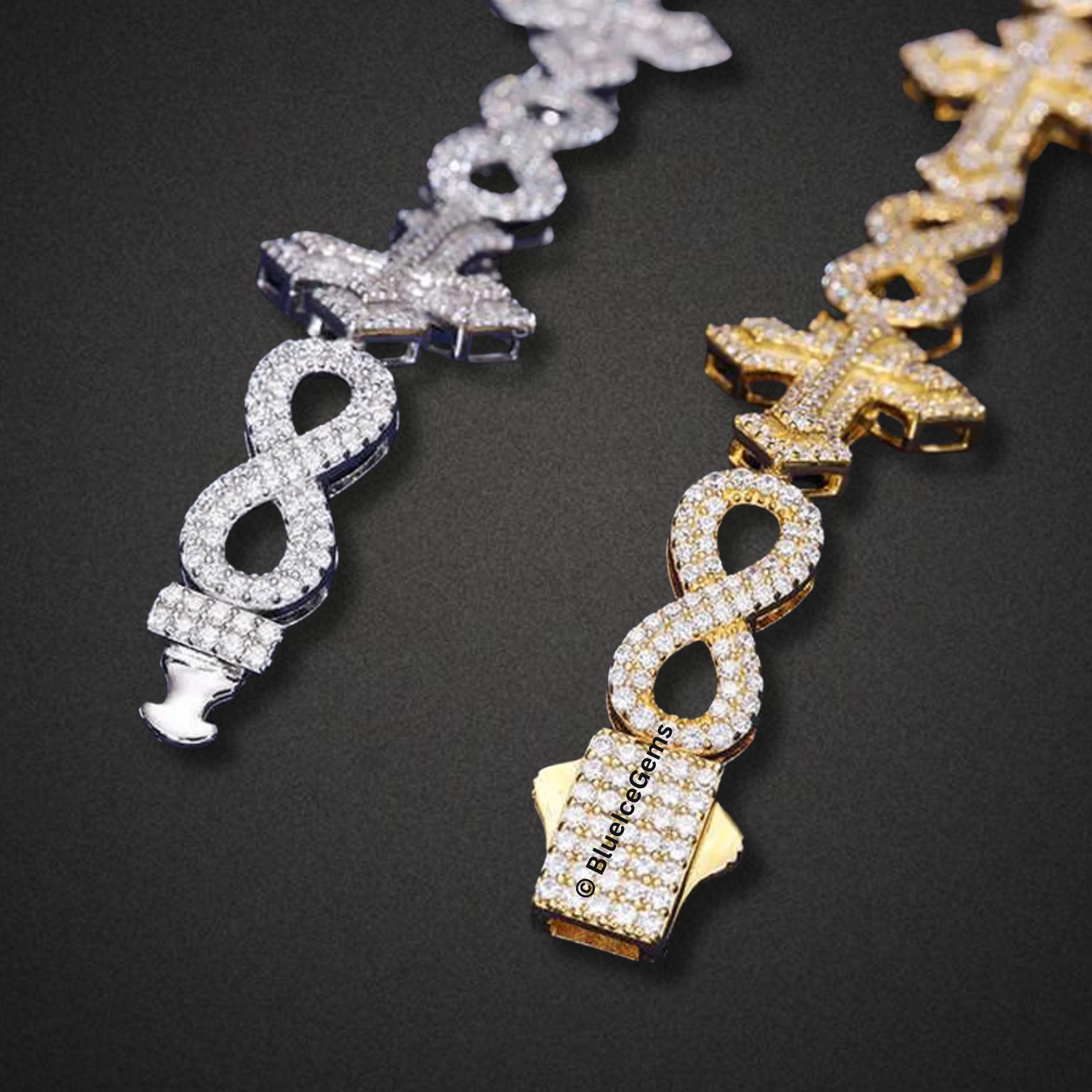 Iced Out "Faith & Forever" Infinity & Cross Bracelet