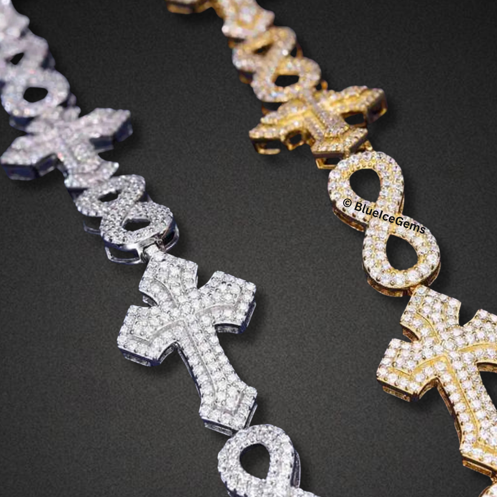 Iced Out "Faith & Forever" Infinity & Cross Bracelet