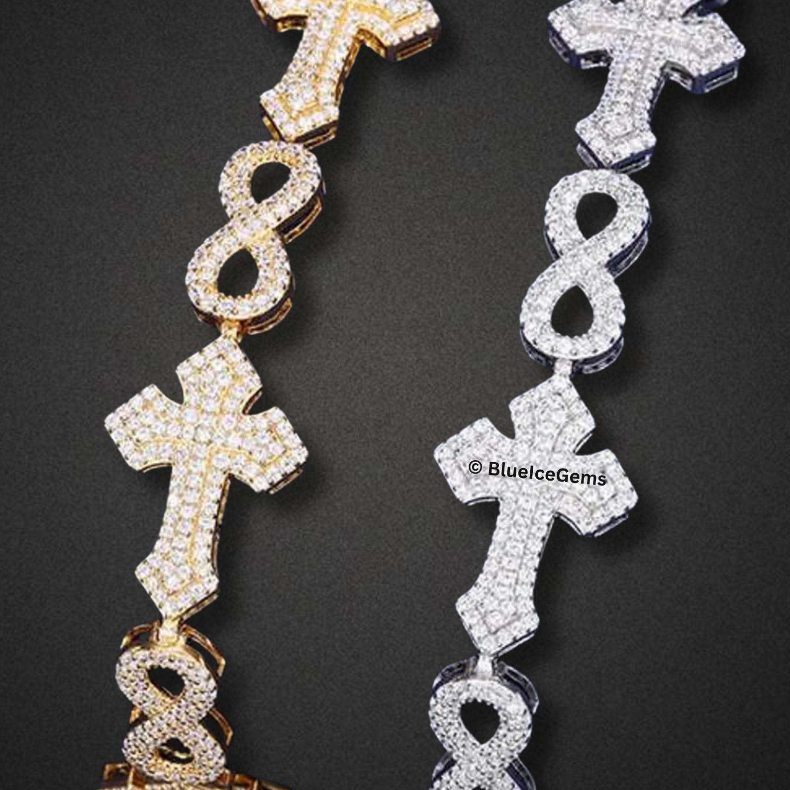 Iced Out "Faith & Forever" Infinity & Cross Bracelet