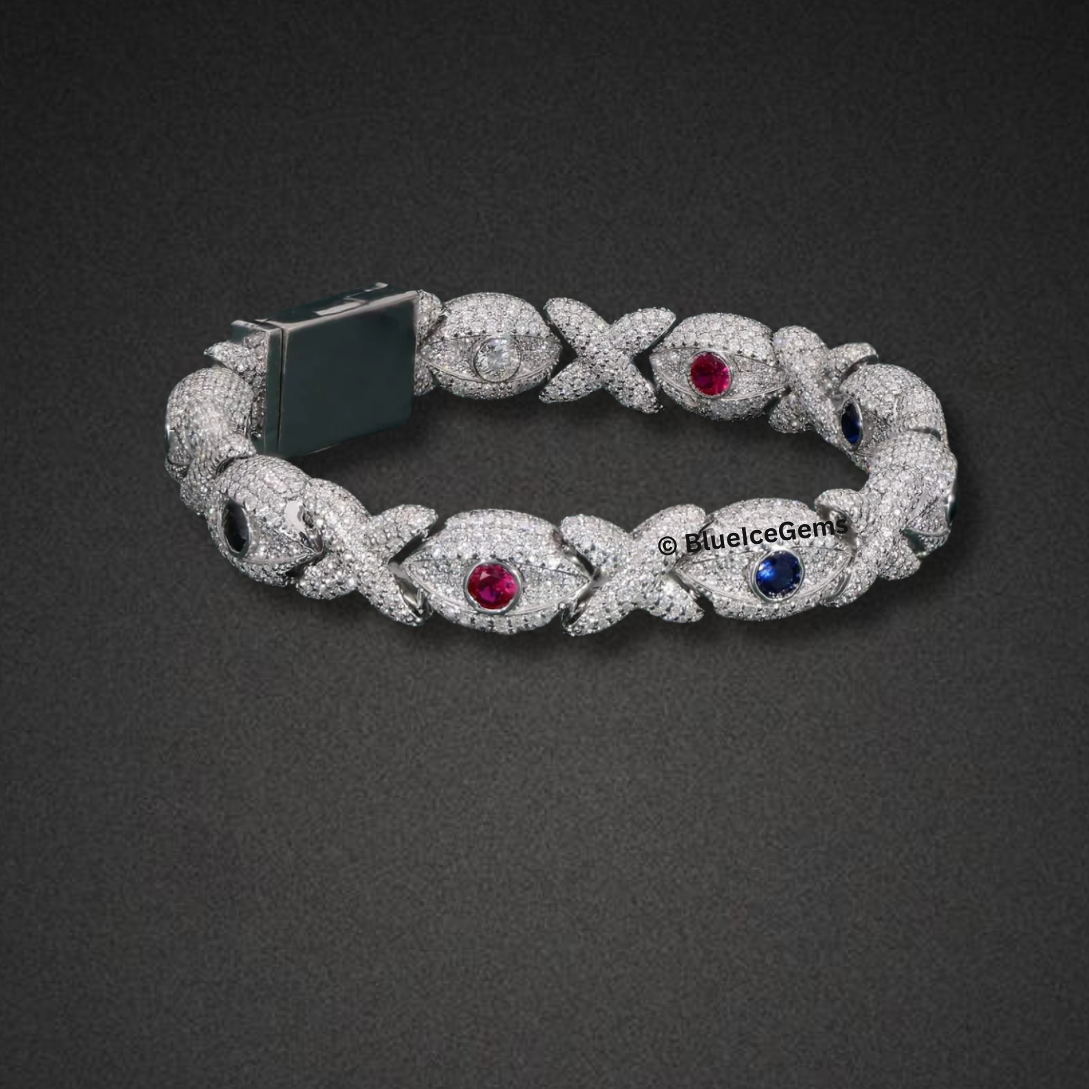 Iced-Out "XO" Kiss & Tell Bracelet
