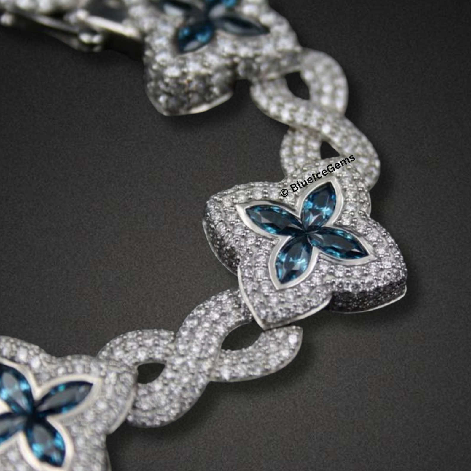 The "Oasis" London Blue Topaz & Diamond Bracelet