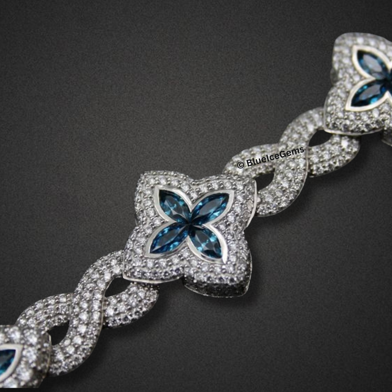 The "Oasis" London Blue Topaz & Diamond Bracelet
