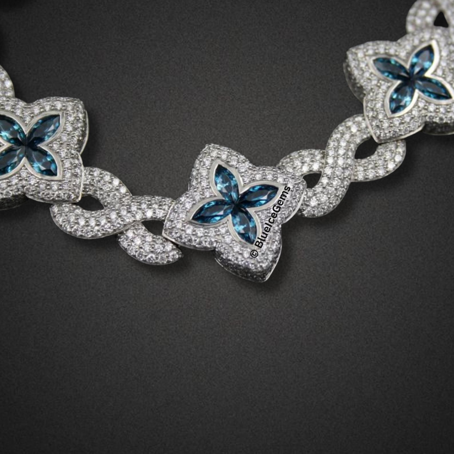 The "Oasis" London Blue Topaz & Diamond Bracelet