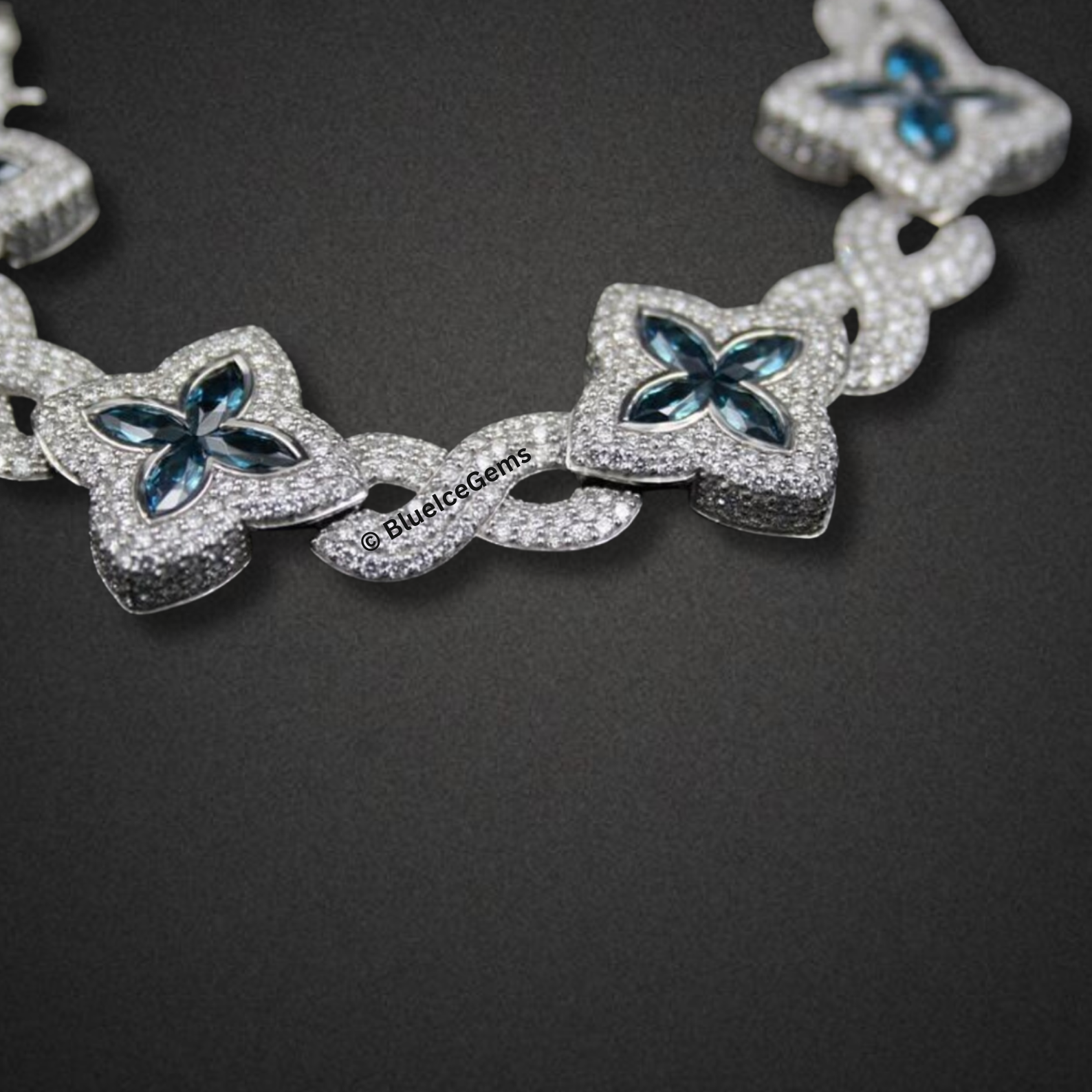The "Oasis" London Blue Topaz & Diamond Bracelet