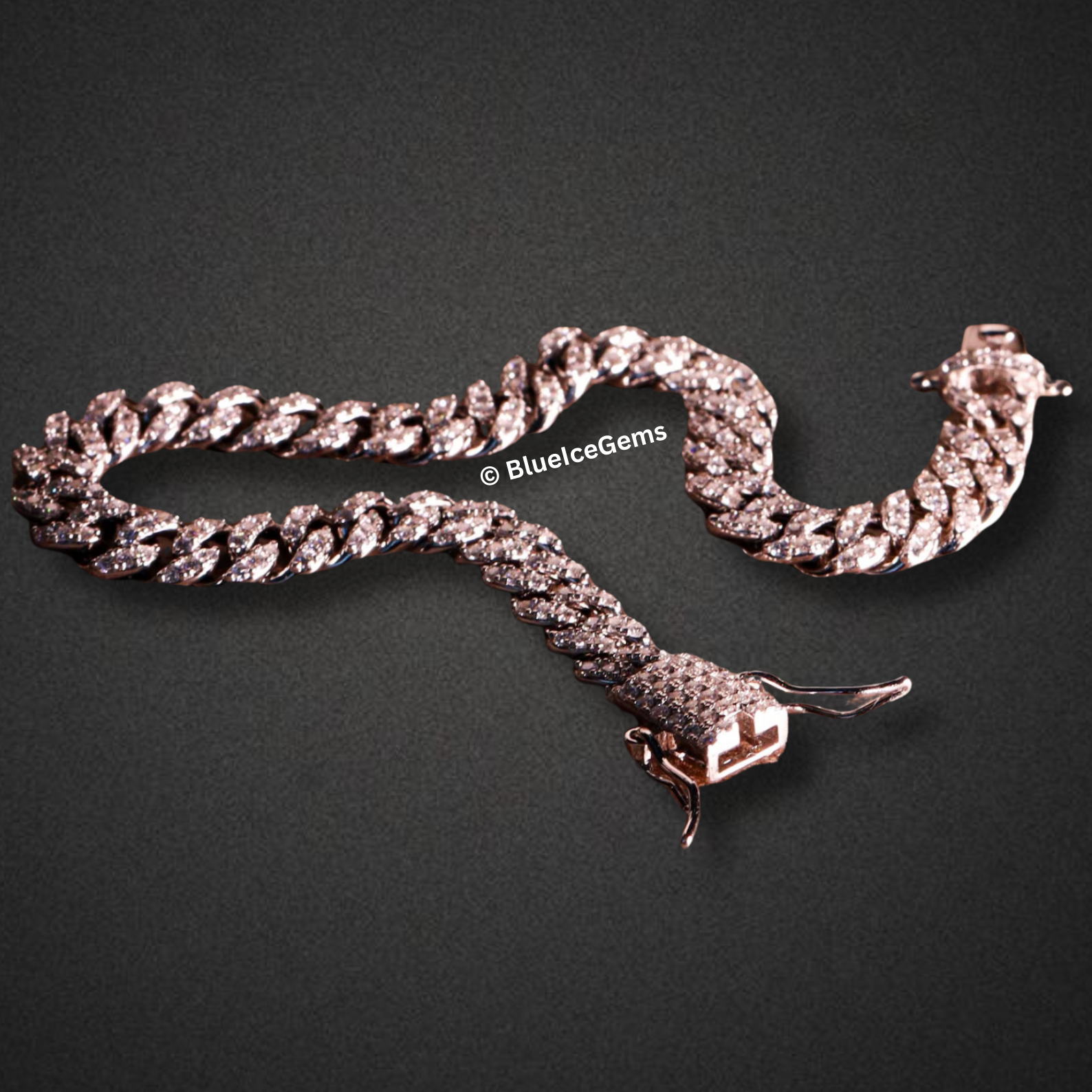 The "Rose" Iced-Out Miami Cuban Link Bracelet