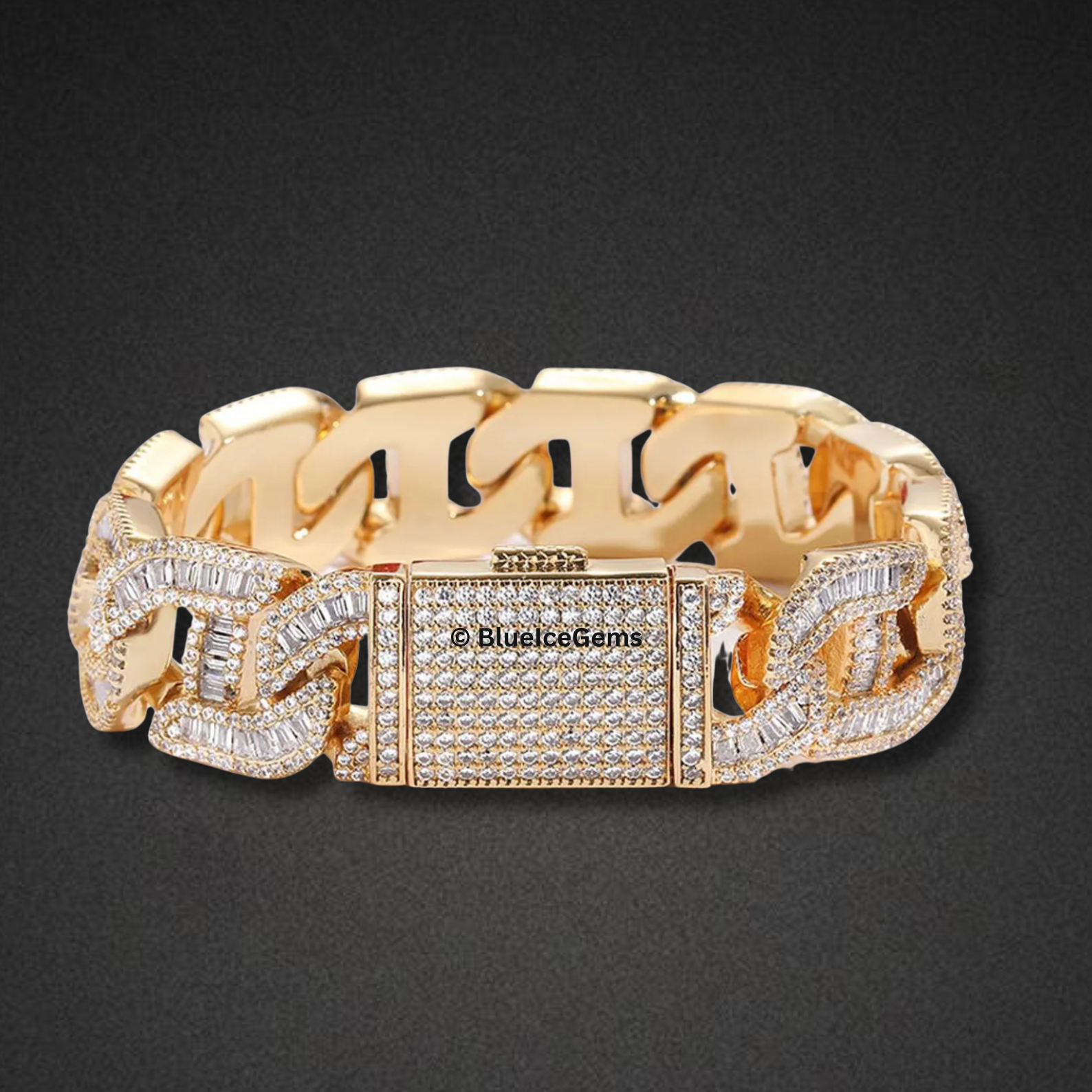 "The Fortress" Baguette-Cut Curb Chain Bracelet