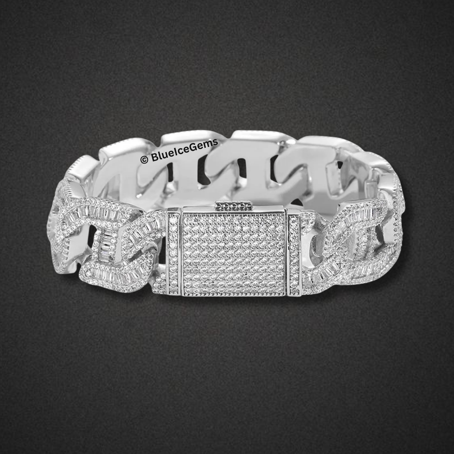 "The Fortress" Baguette-Cut Curb Chain Bracelet