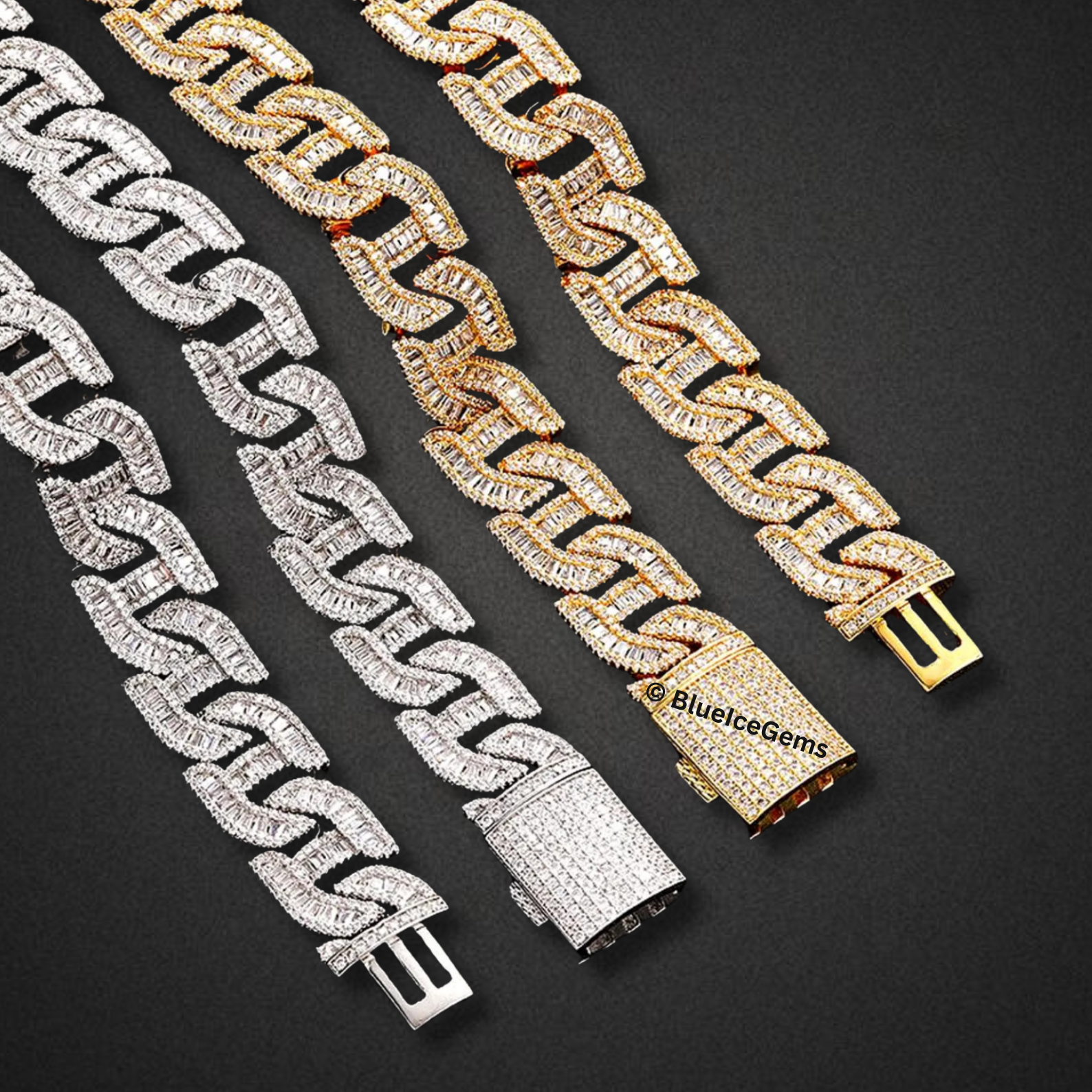 "The Fortress" Baguette-Cut Curb Chain Bracelet