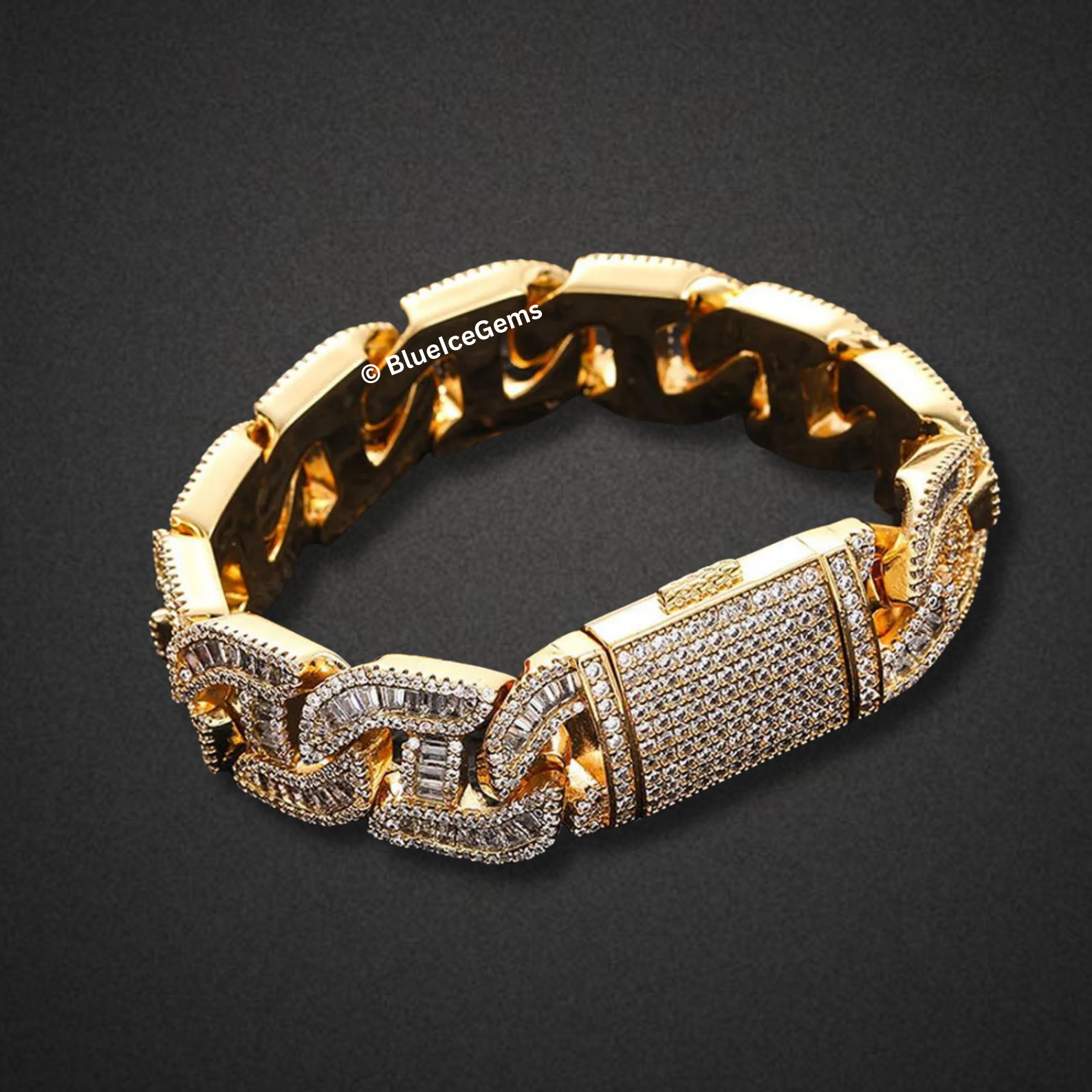 "The Fortress" Baguette-Cut Curb Chain Bracelet