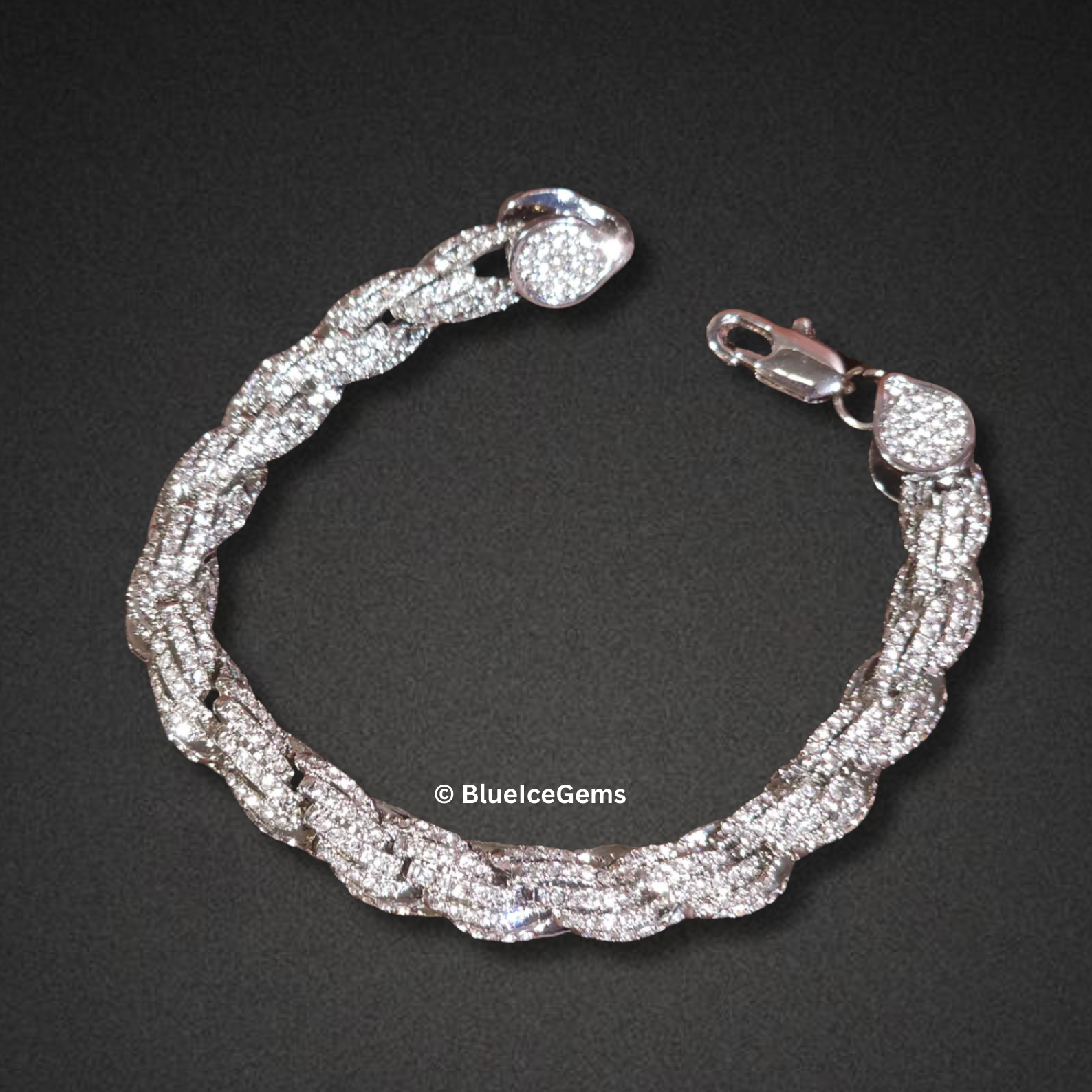 Iced-Out Woven Diamond Bracelet