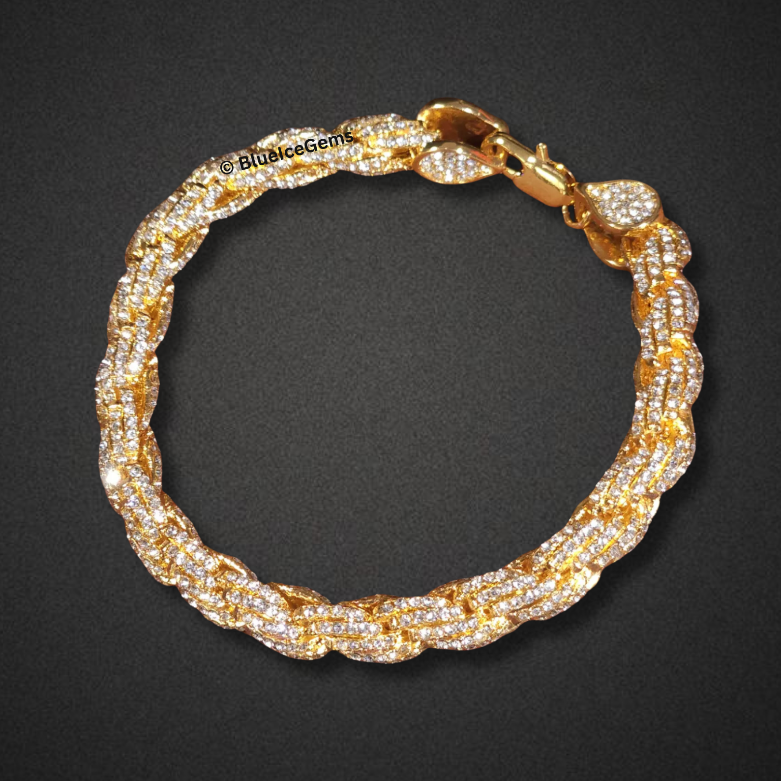 Iced-Out Woven Diamond Bracelet