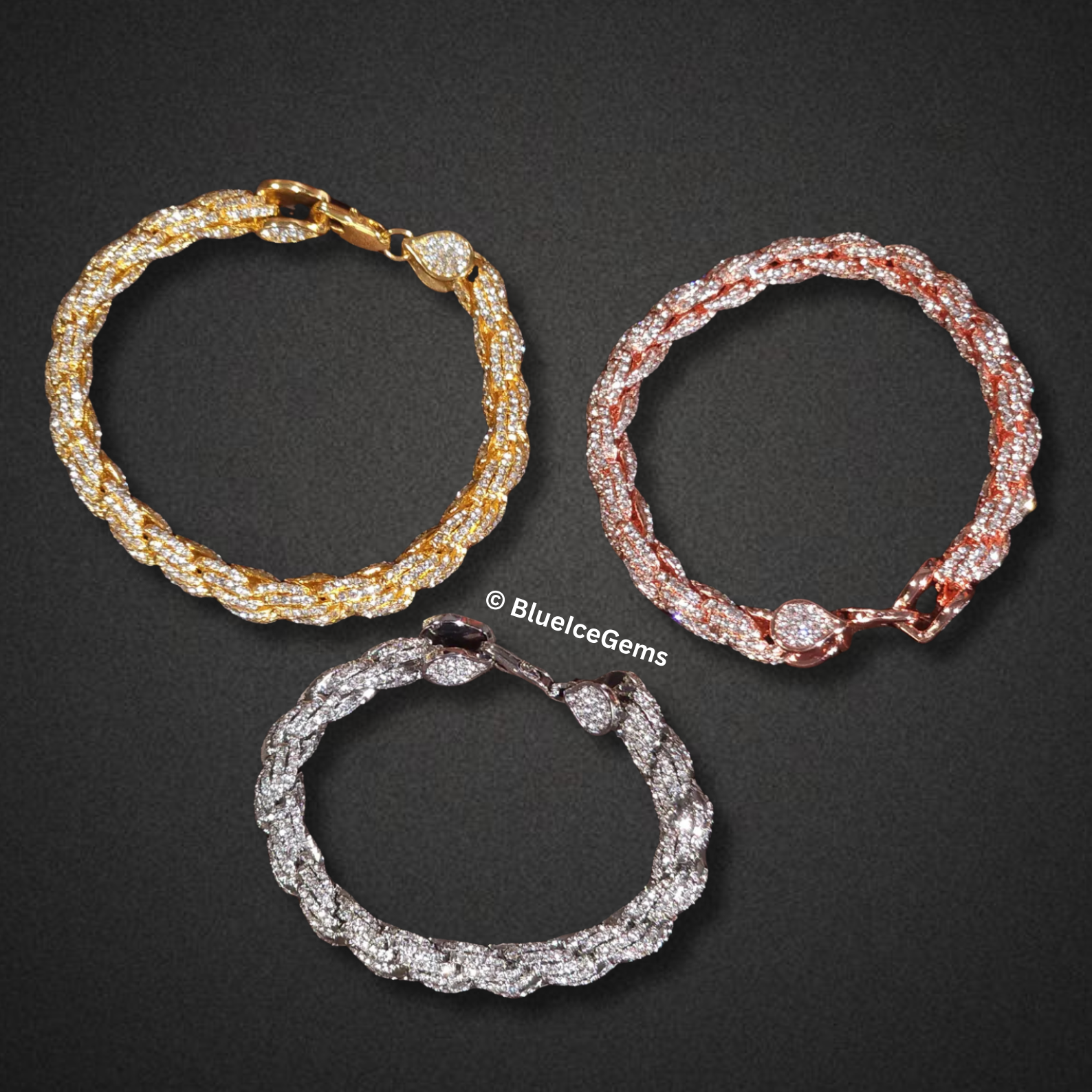 Iced-Out Woven Diamond Bracelet