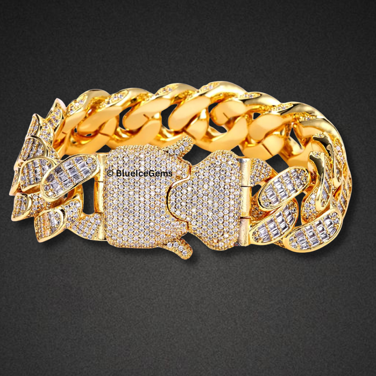 Iced Out Panther Miami Cuban Link Bracelet