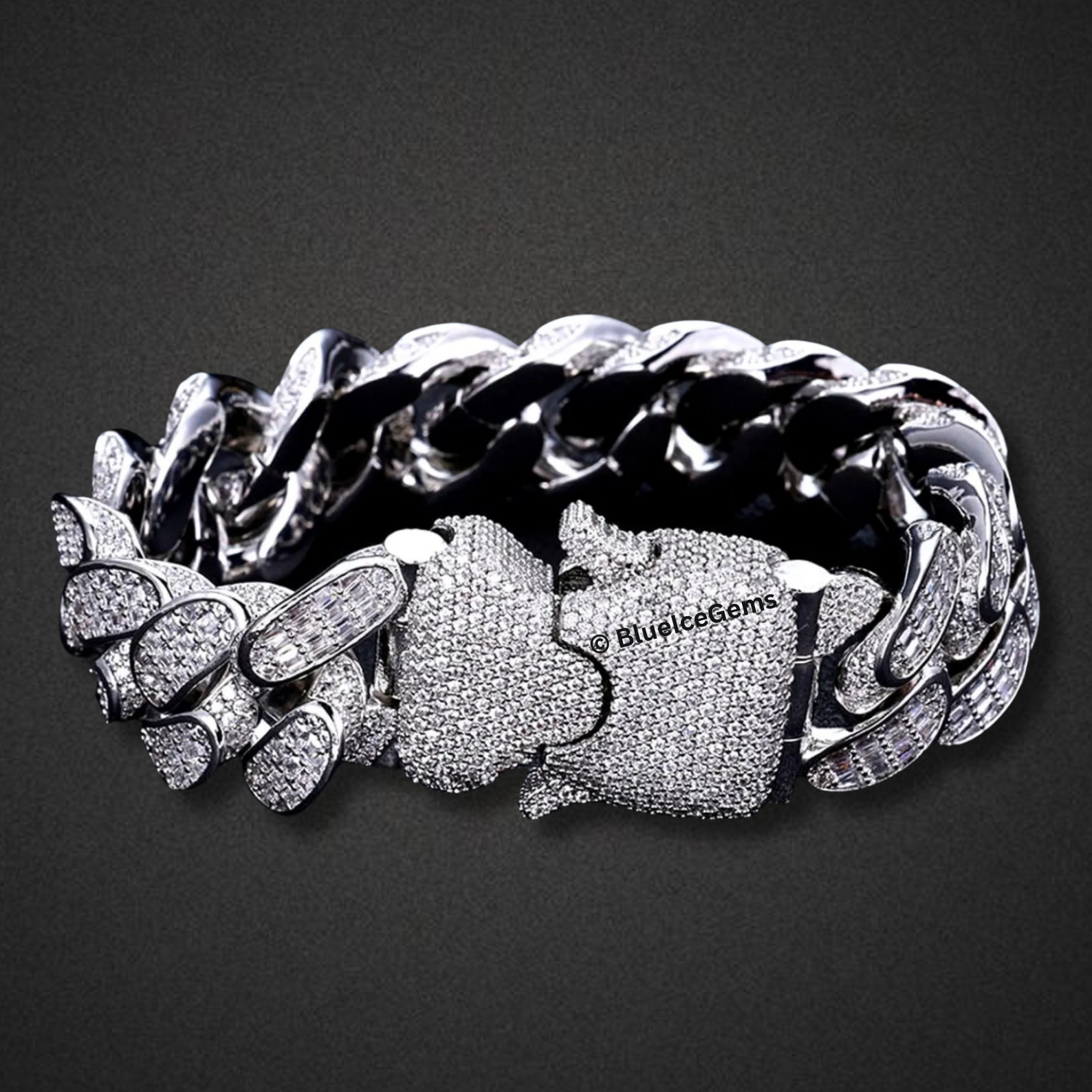 Iced Out Panther Miami Cuban Link Bracelet