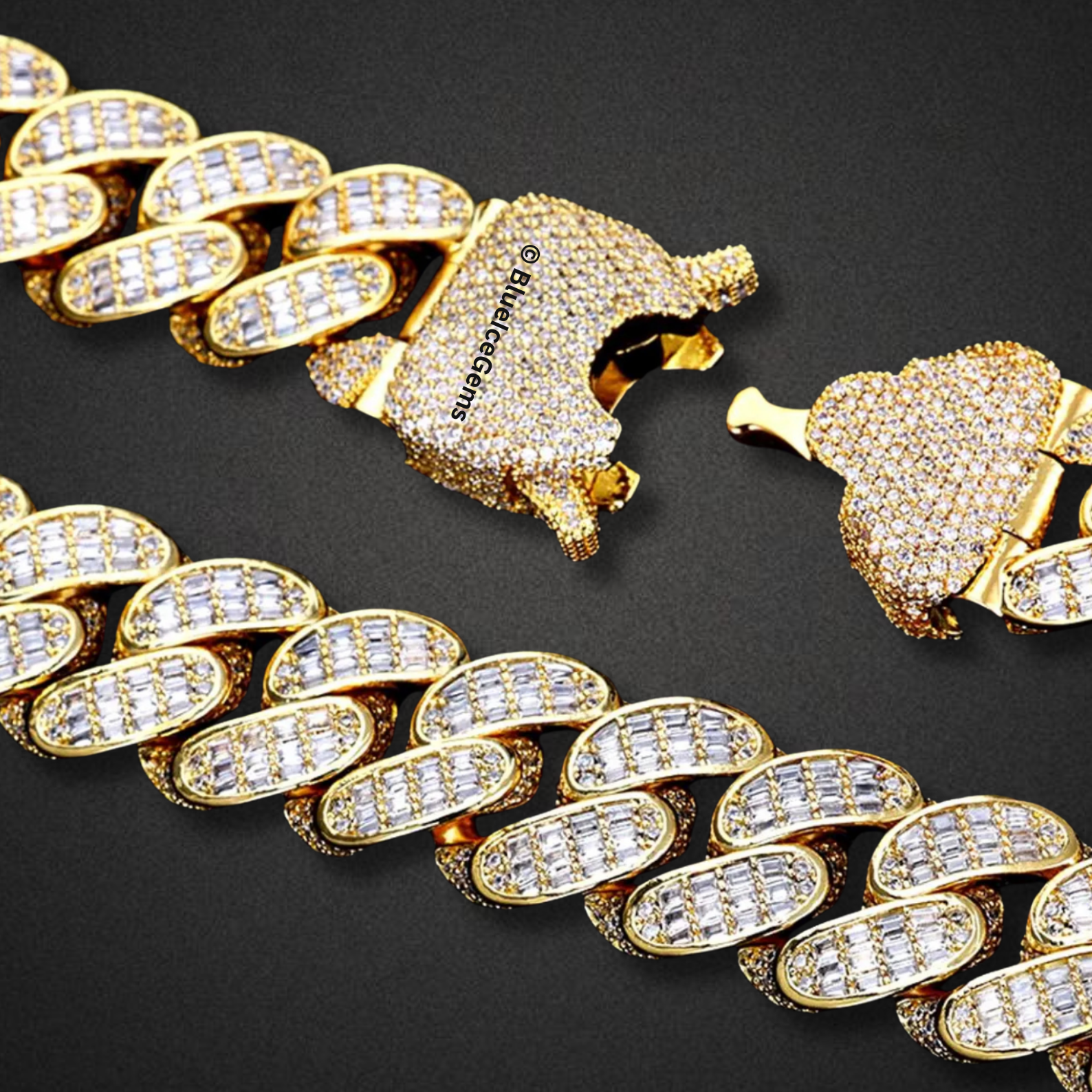 Iced Out Panther Miami Cuban Link Bracelet