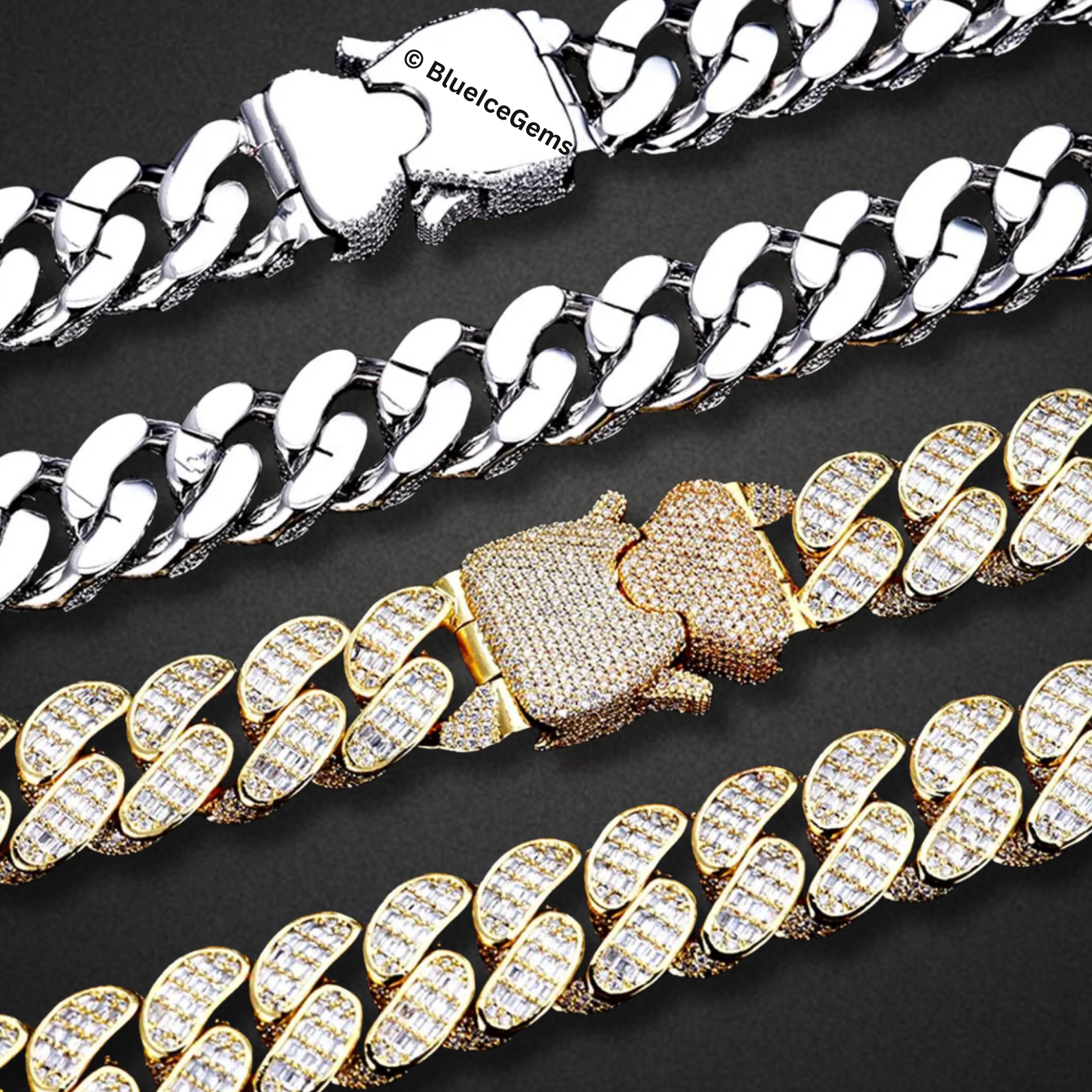 Iced Out Panther Miami Cuban Link Bracelet