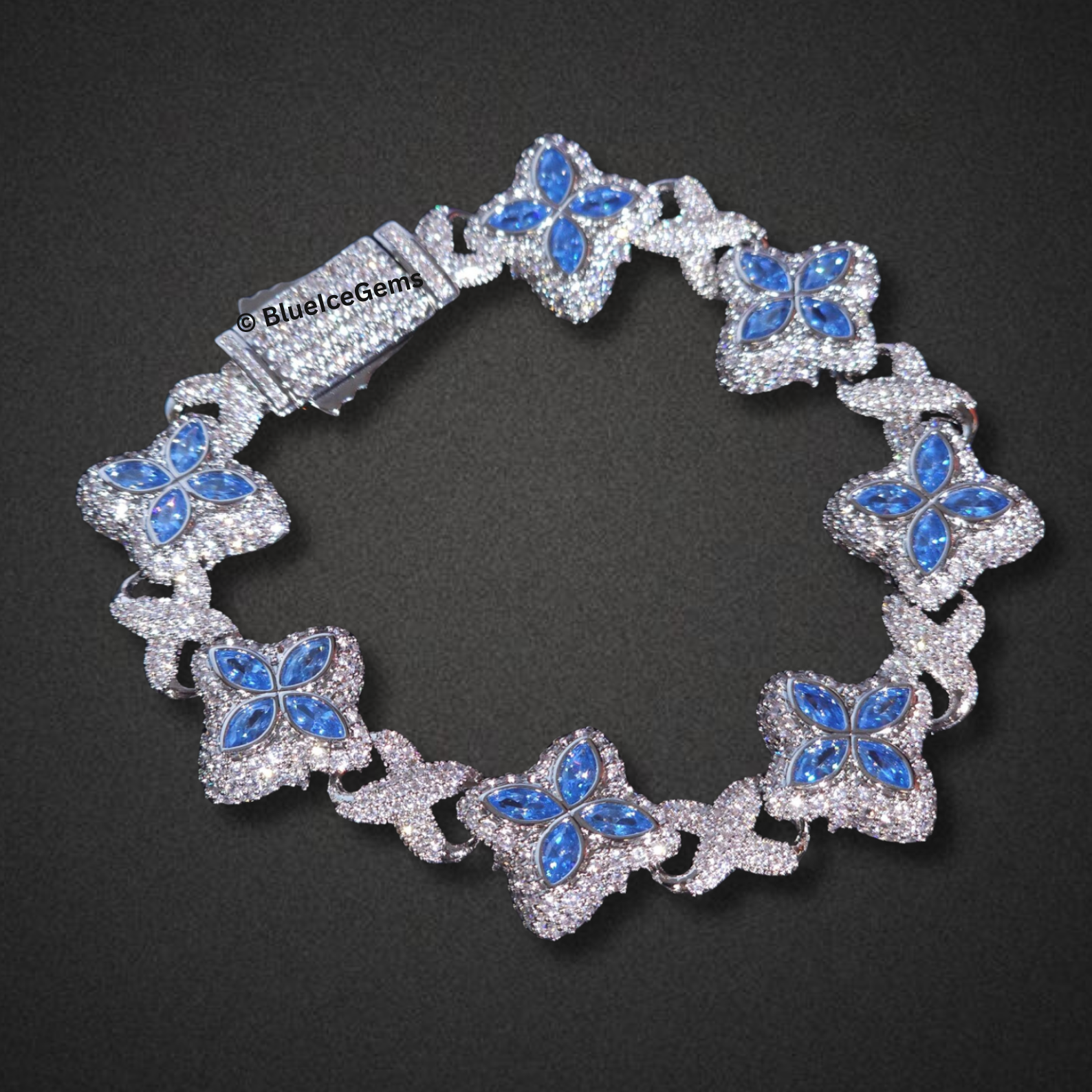 Rose Gold & Multi-Colored Gemstone Flower Bracelet