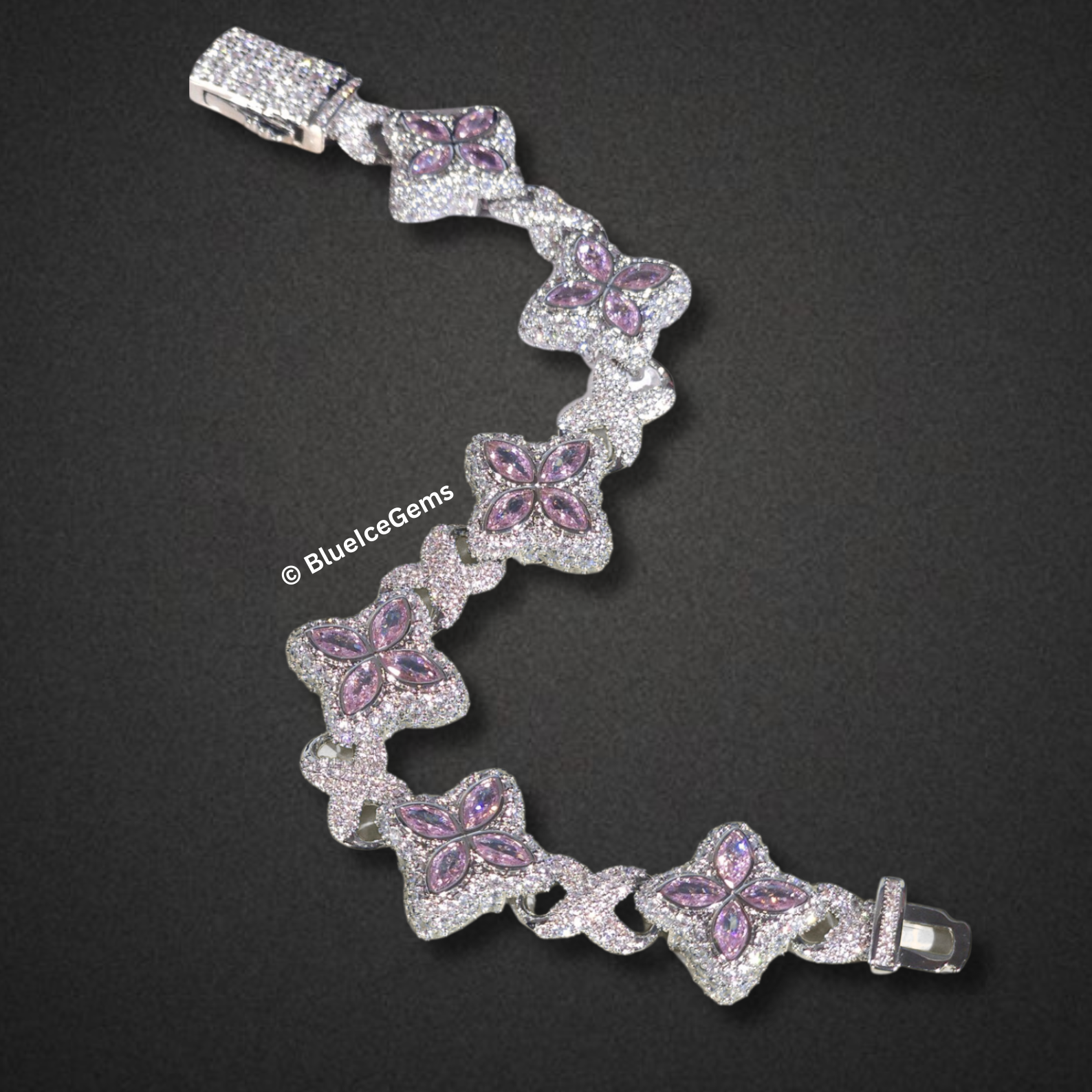 Rose Gold & Multi-Colored Gemstone Flower Bracelet