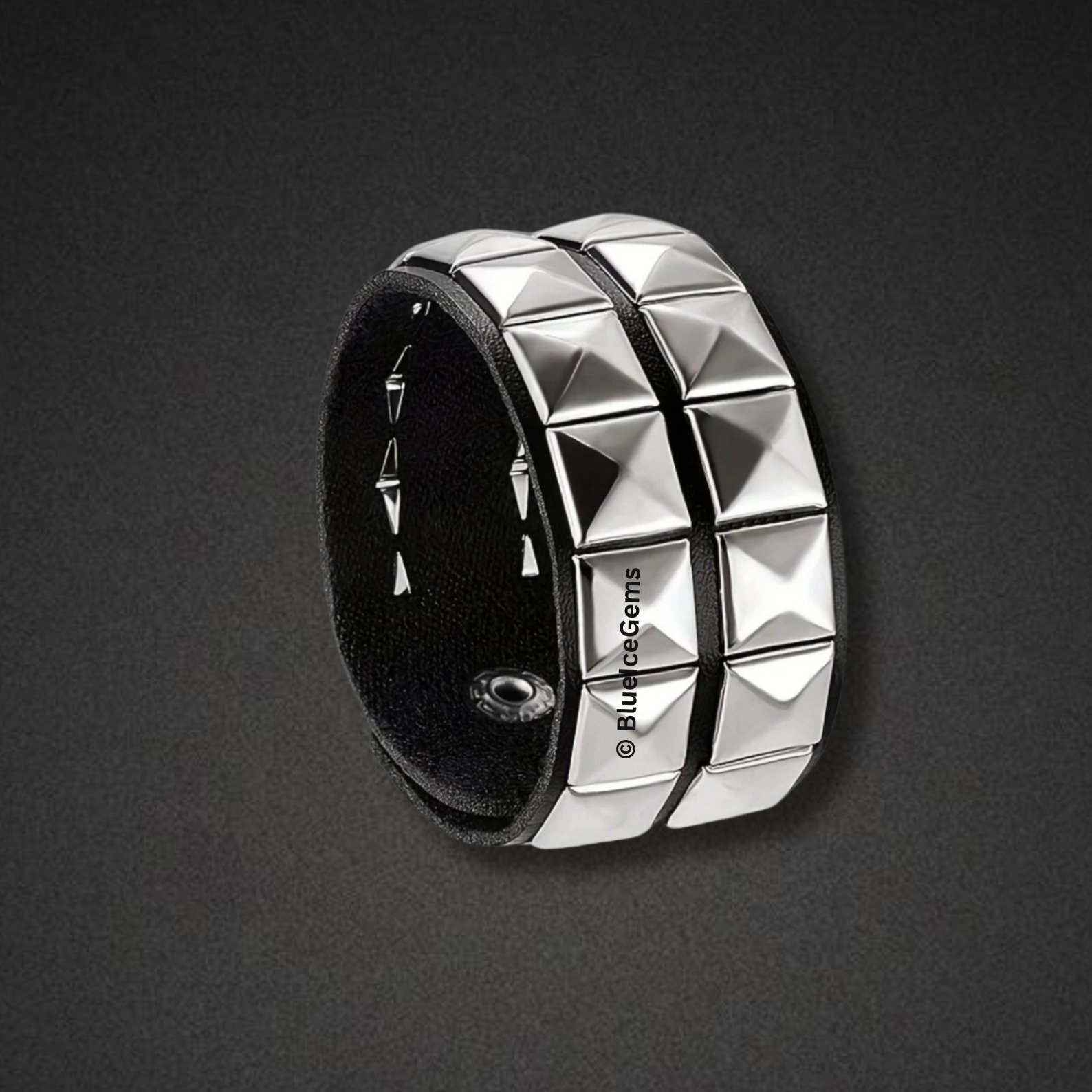 Studded Pyramid Leather Bracelet