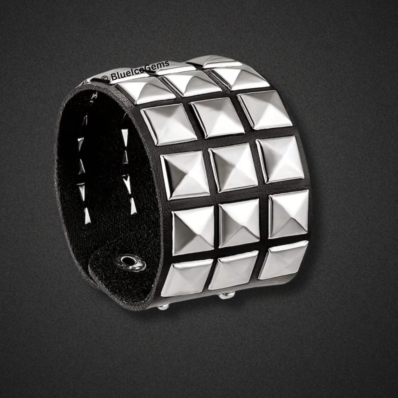 Studded Pyramid Leather Bracelet