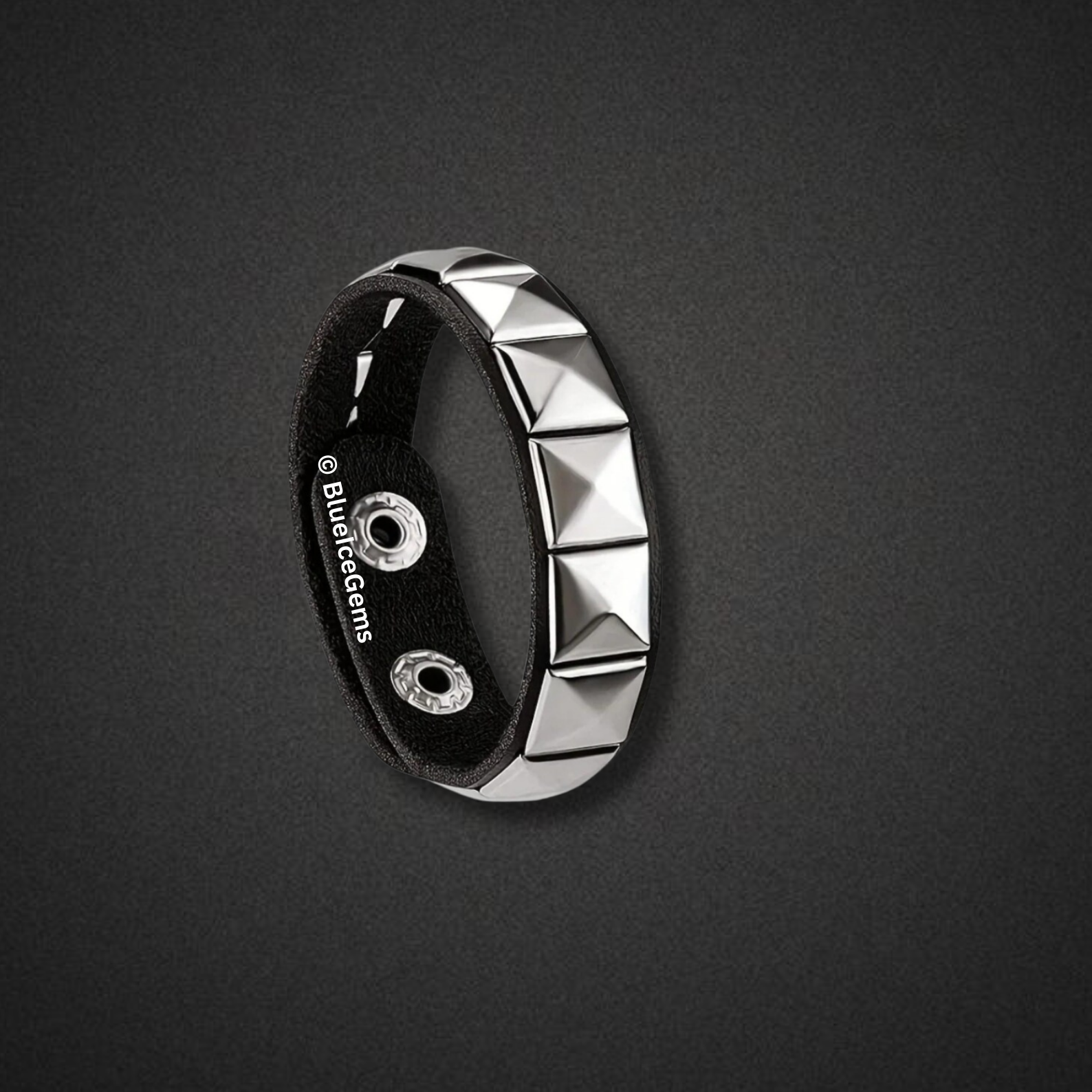 Studded Pyramid Leather Bracelet