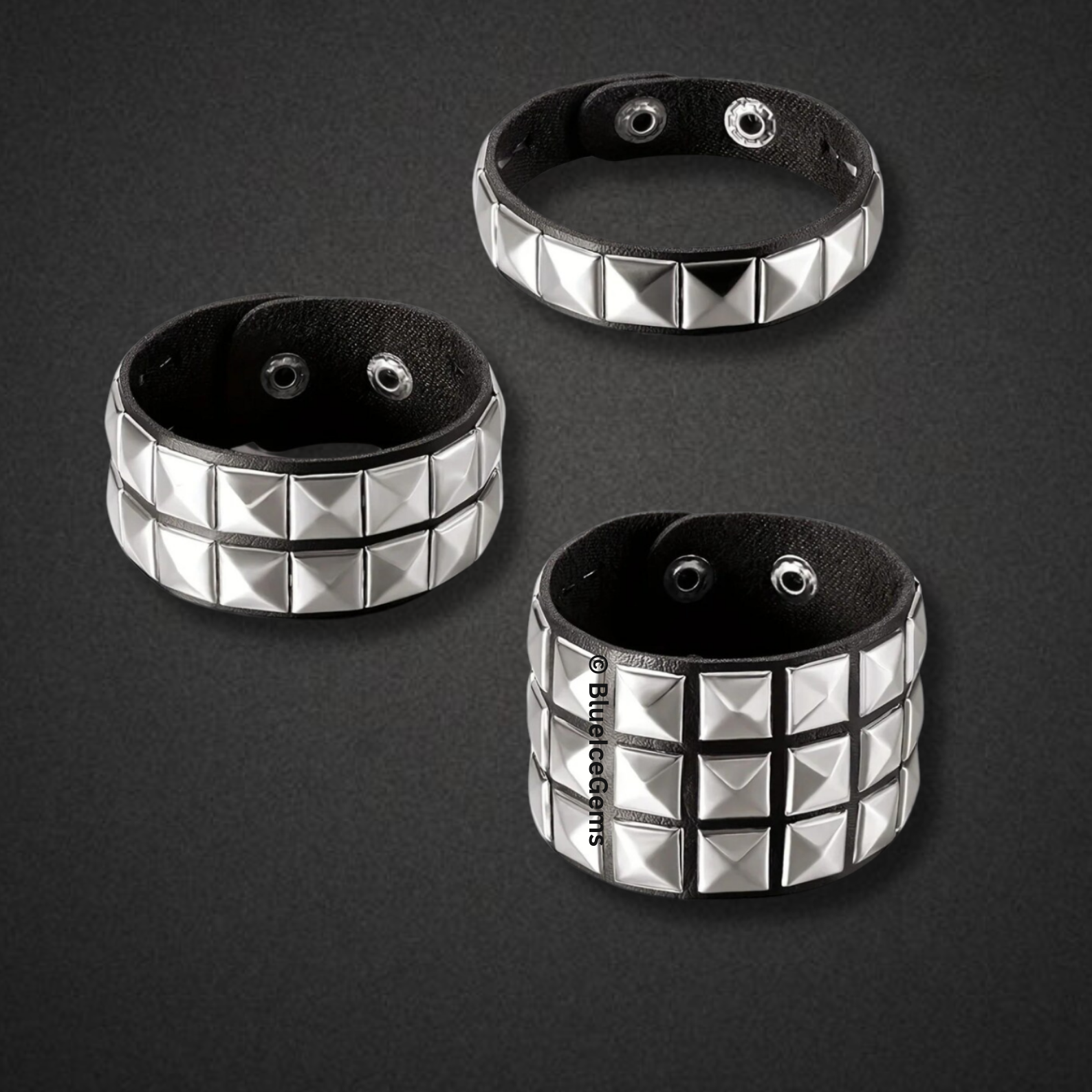 Studded Pyramid Leather Bracelet