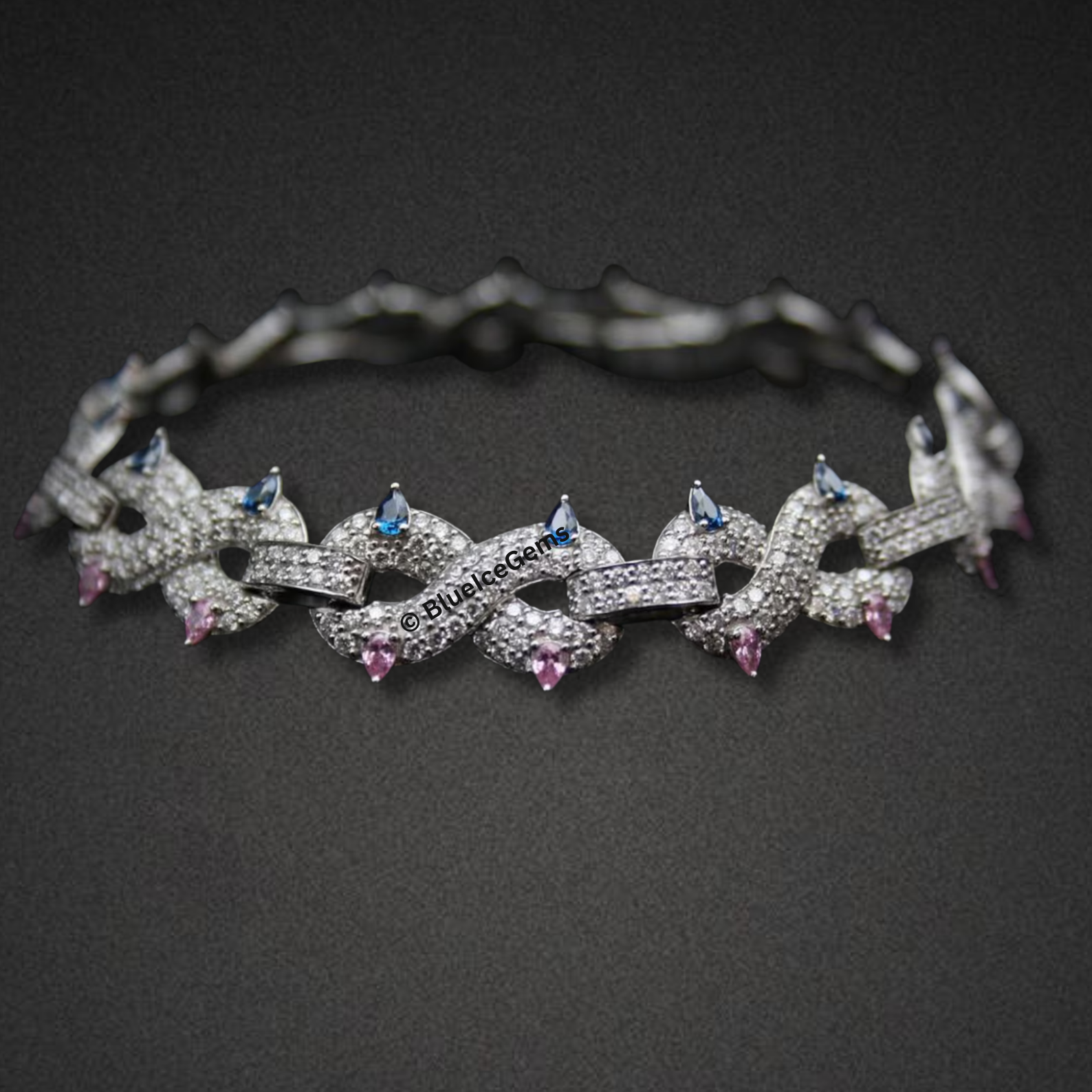 Iced Out Gemstone & Infinity Bracelet