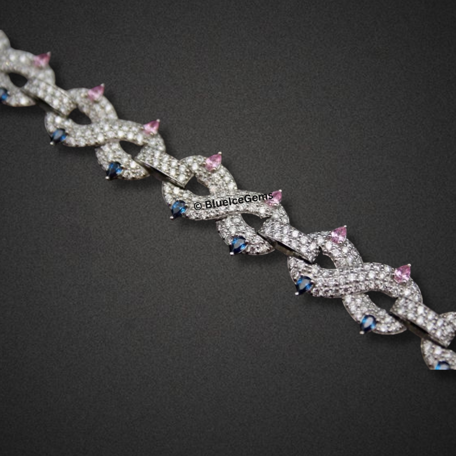 Iced Out Gemstone & Infinity Bracelet