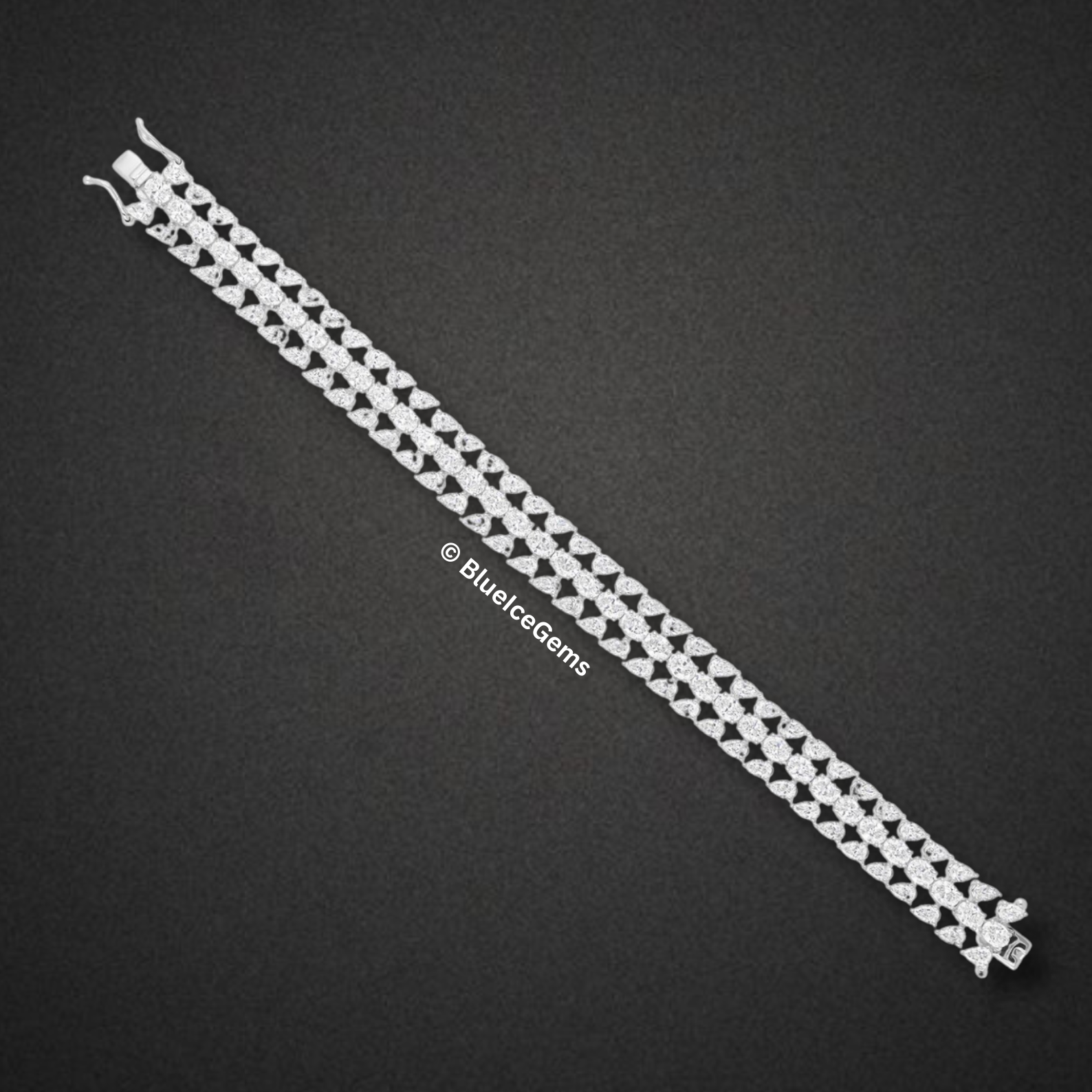 Iced-Out Triple Row Diamond Bracelet