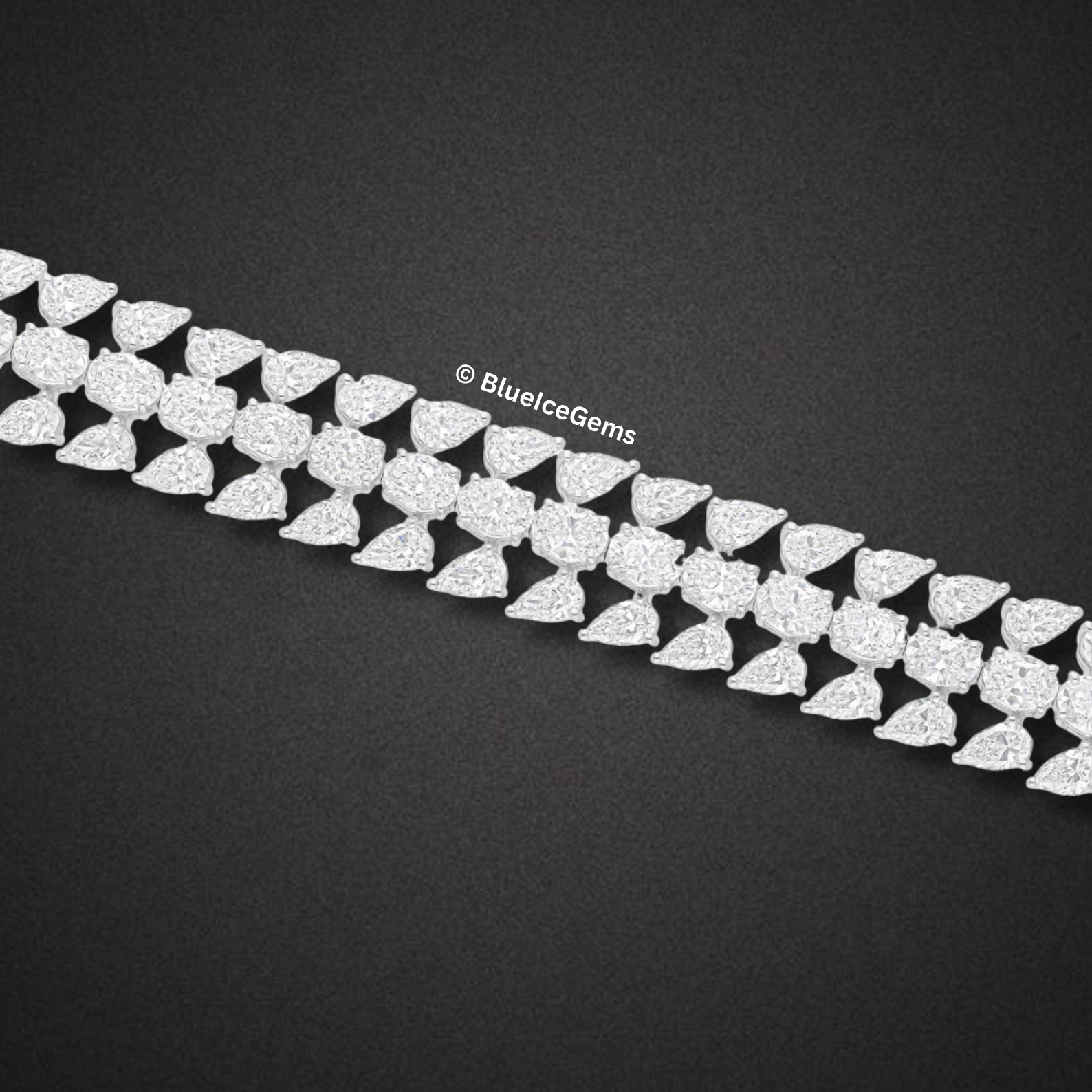 Iced-Out Triple Row Diamond Bracelet