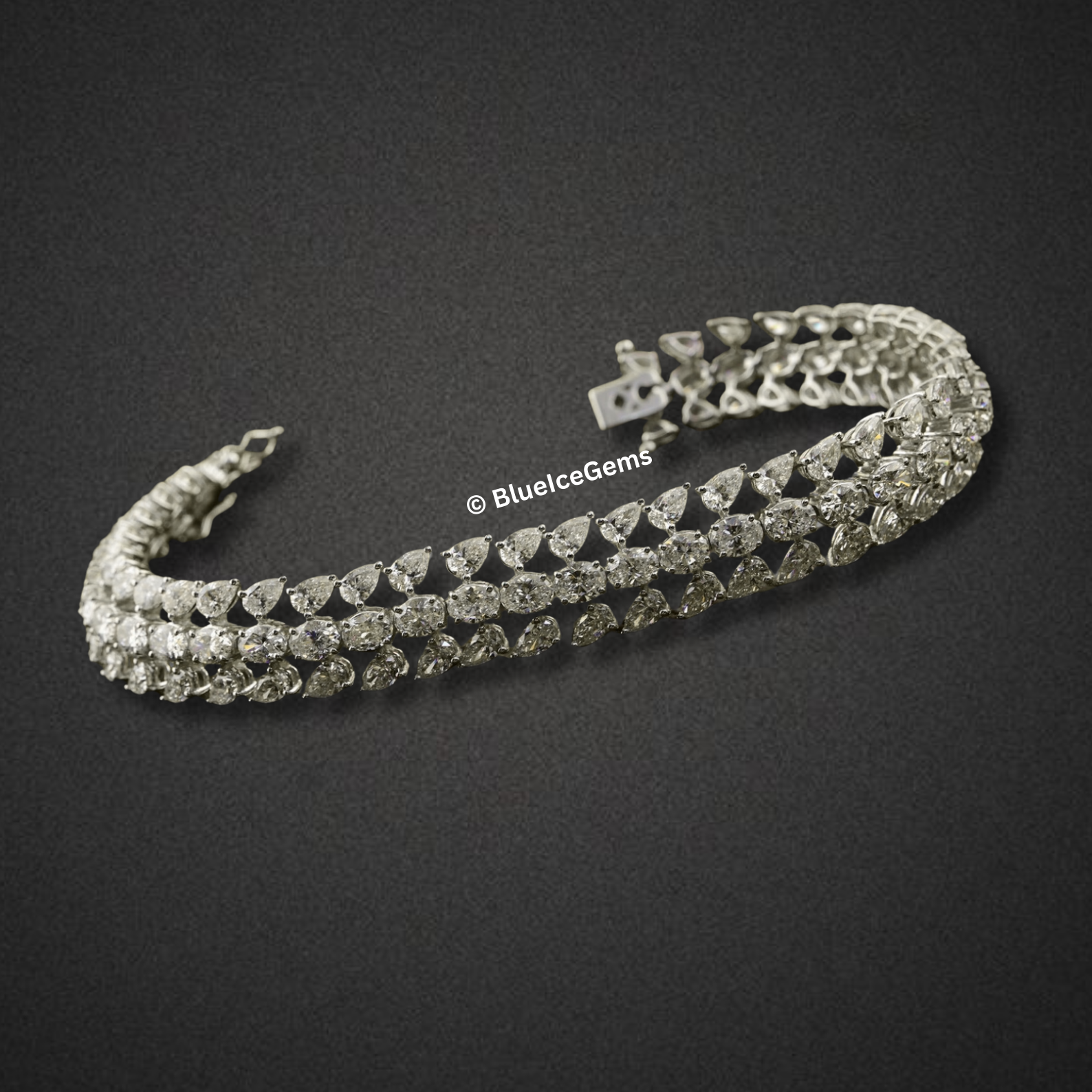 Iced-Out Triple Row Diamond Bracelet