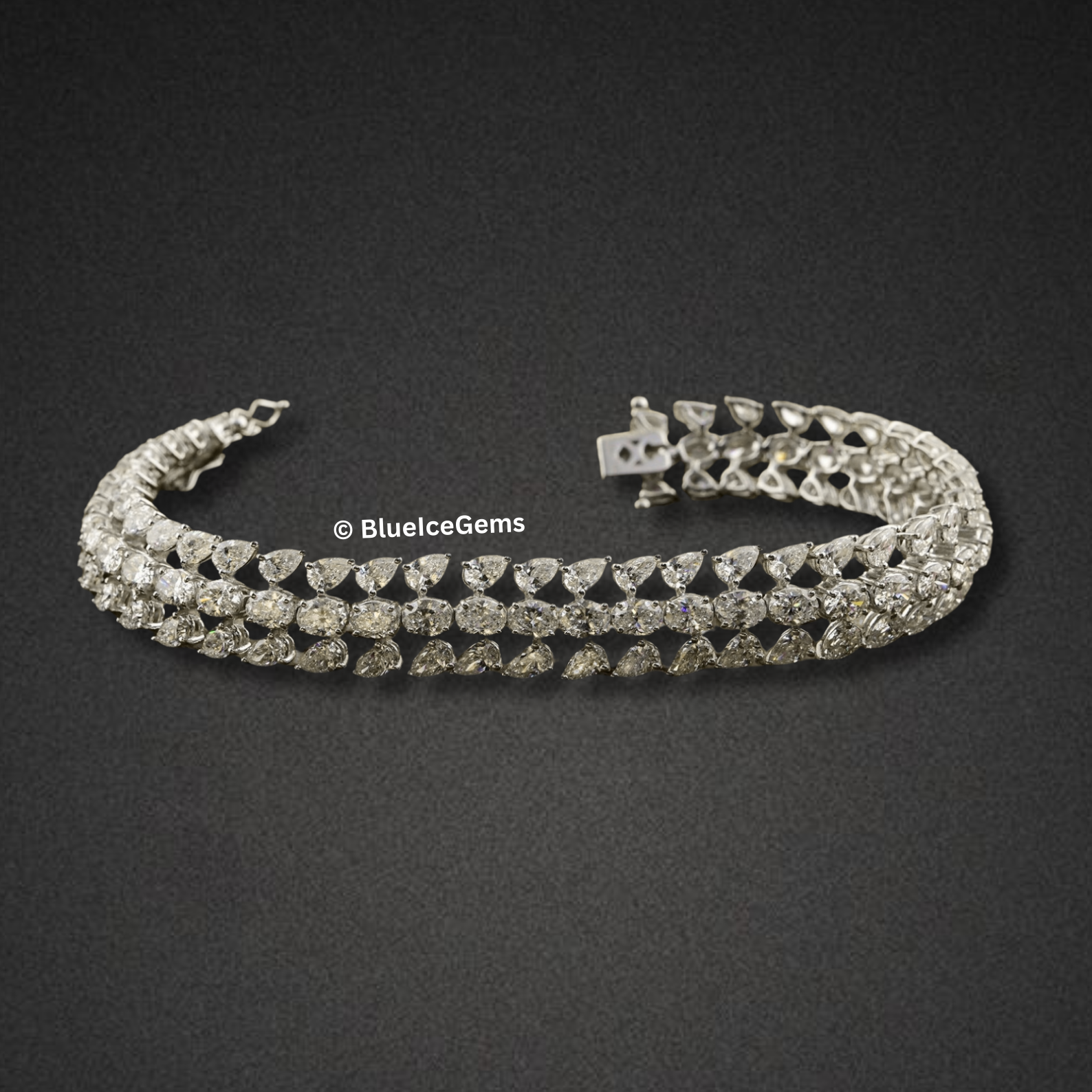 Iced-Out Triple Row Diamond Bracelet