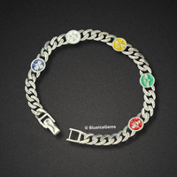 Iced-Out Enamel & Cuban Link Bracelet