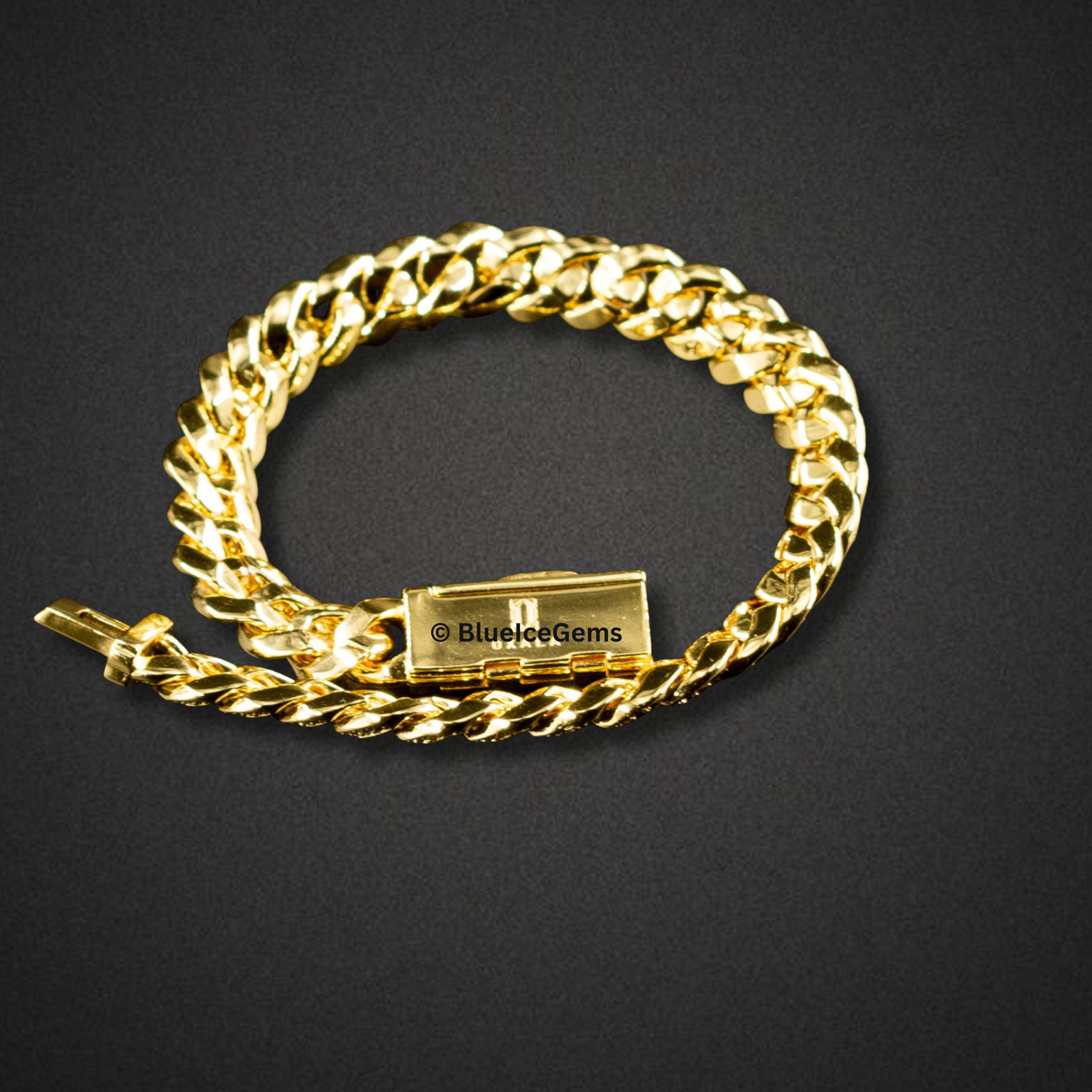 Polished & Diamond Pave Cuban Link Bracelet