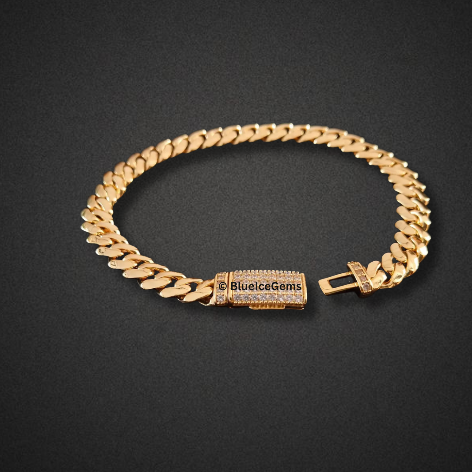 Polished & Iced-Out Cuban Link Bracelet
