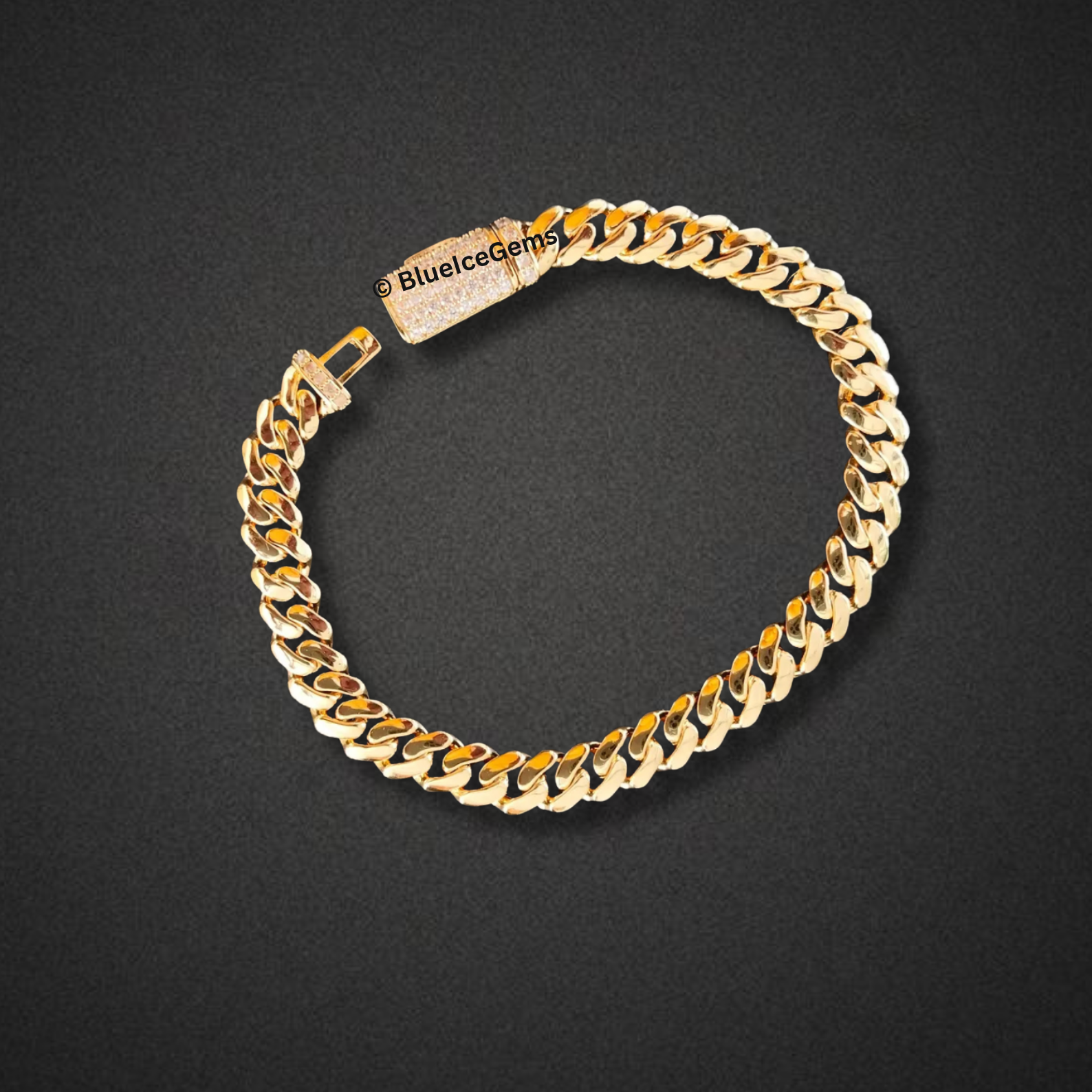 Polished & Iced-Out Cuban Link Bracelet