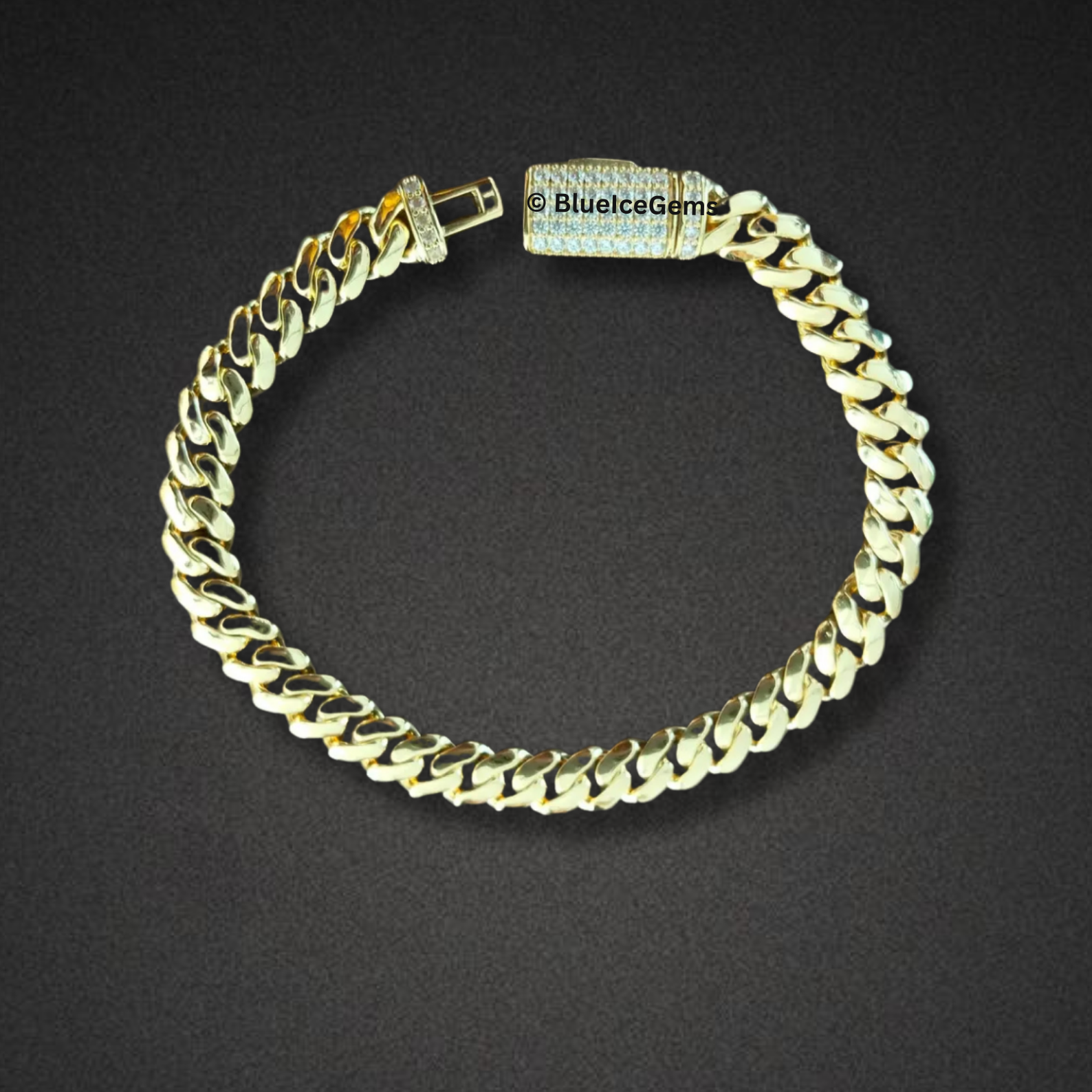Polished & Iced-Out Cuban Link Bracelet