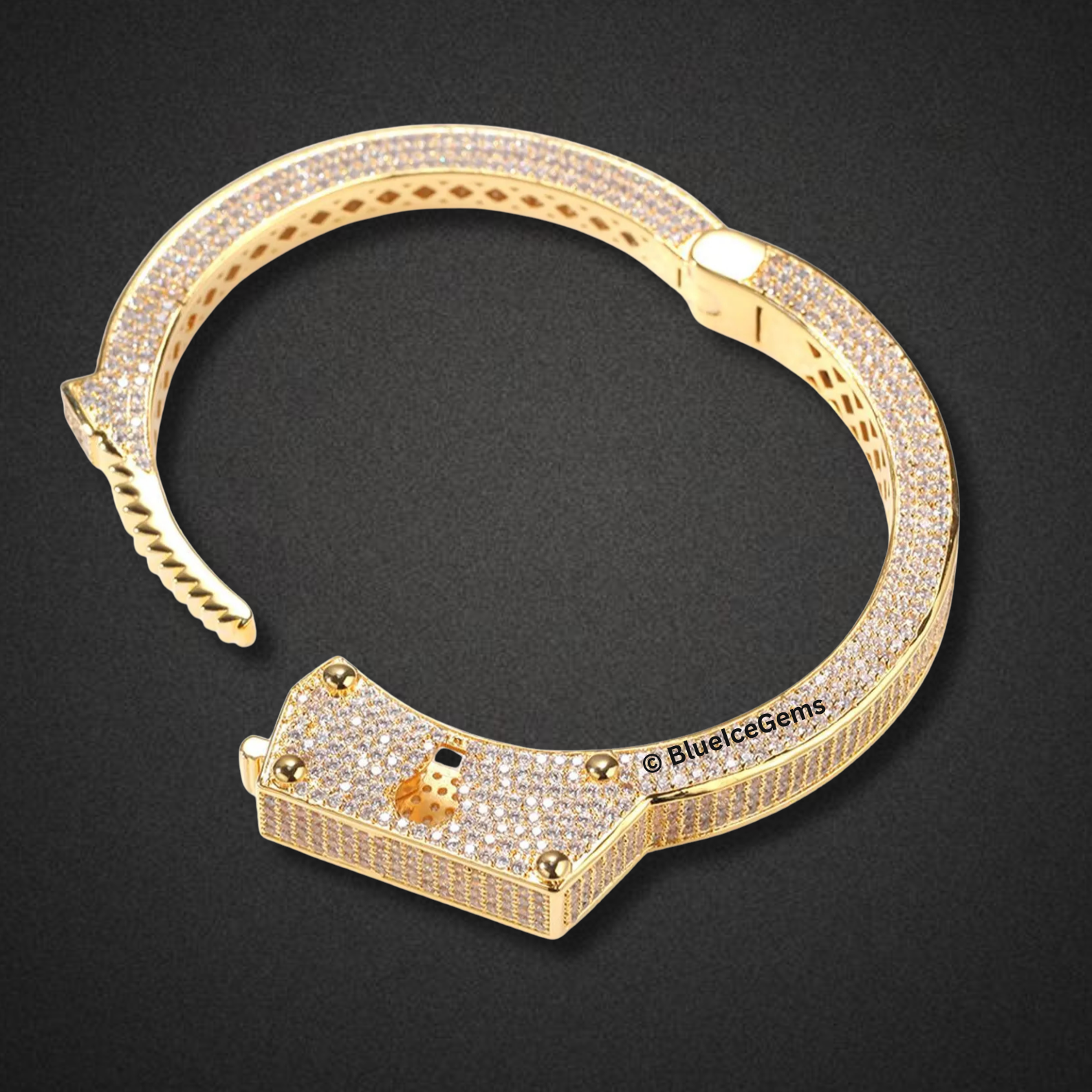 "The Lockdown" Iced-Out Handcuff Bracelet