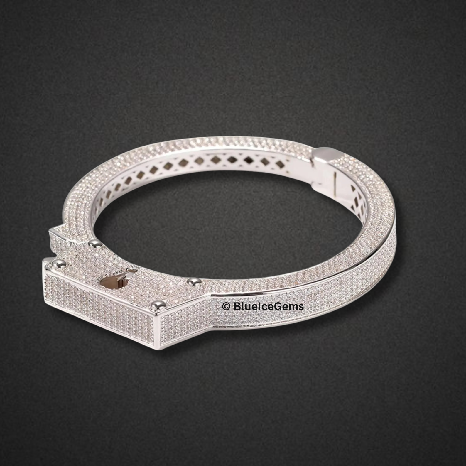 "The Lockdown" Iced-Out Handcuff Bracelet