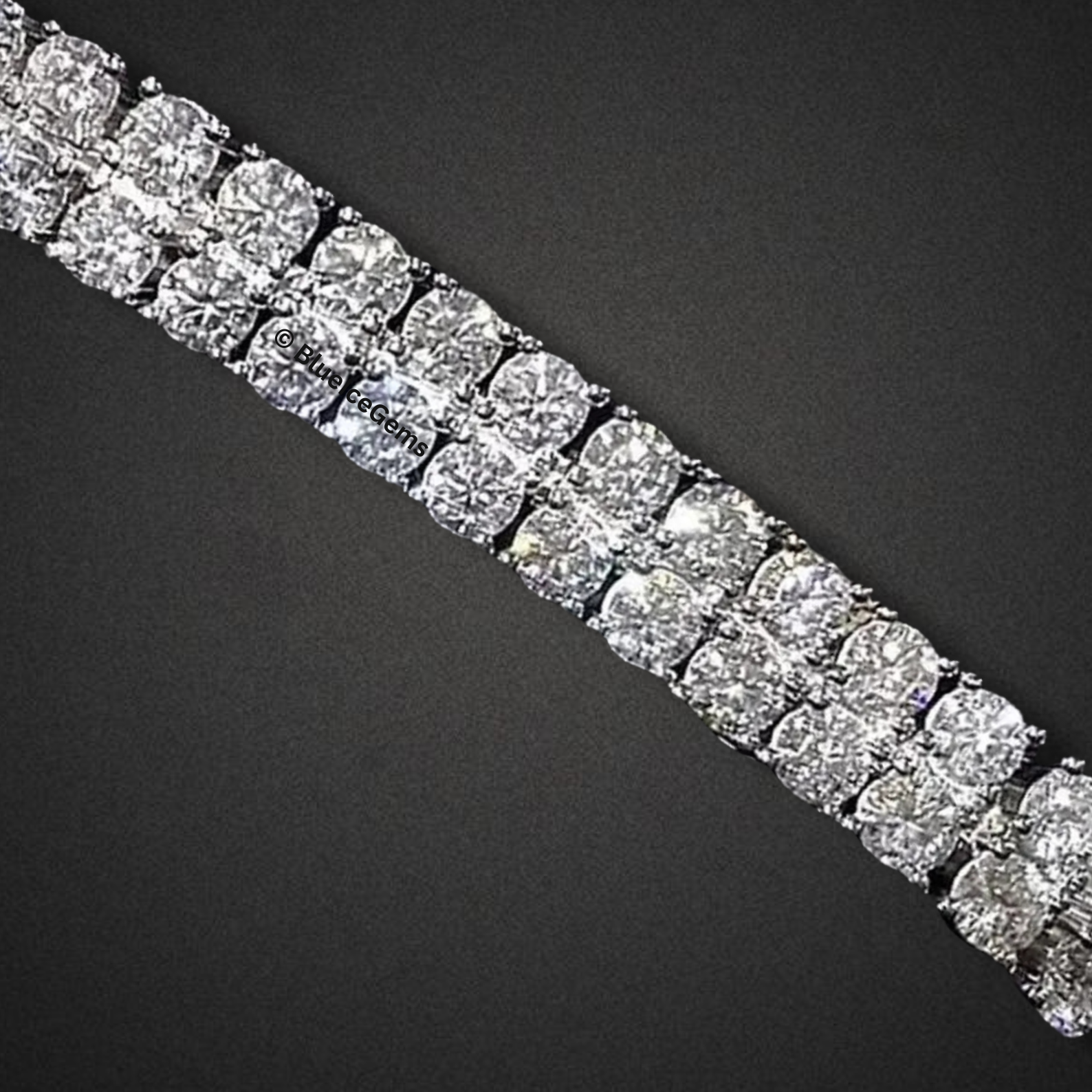 Two-Row Baguette-Cut Diamond Bracelet
