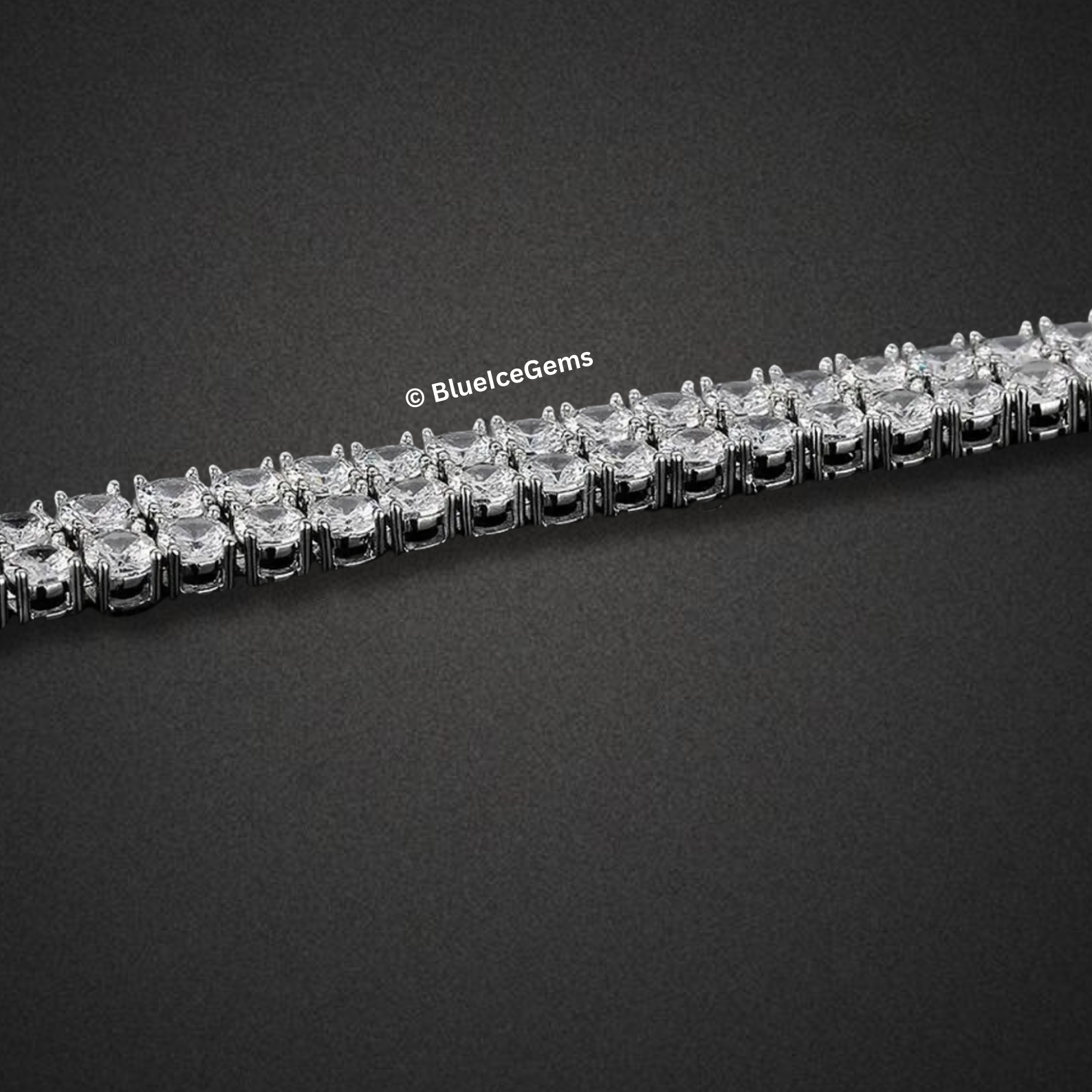 Two-Row Baguette-Cut Diamond Bracelet