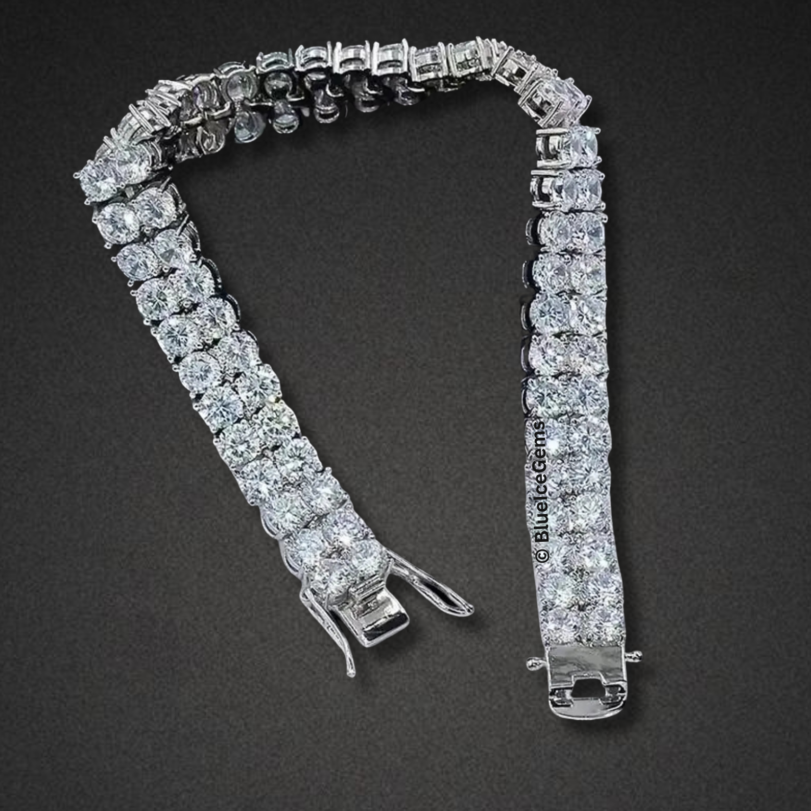 Two-Row Baguette-Cut Diamond Bracelet