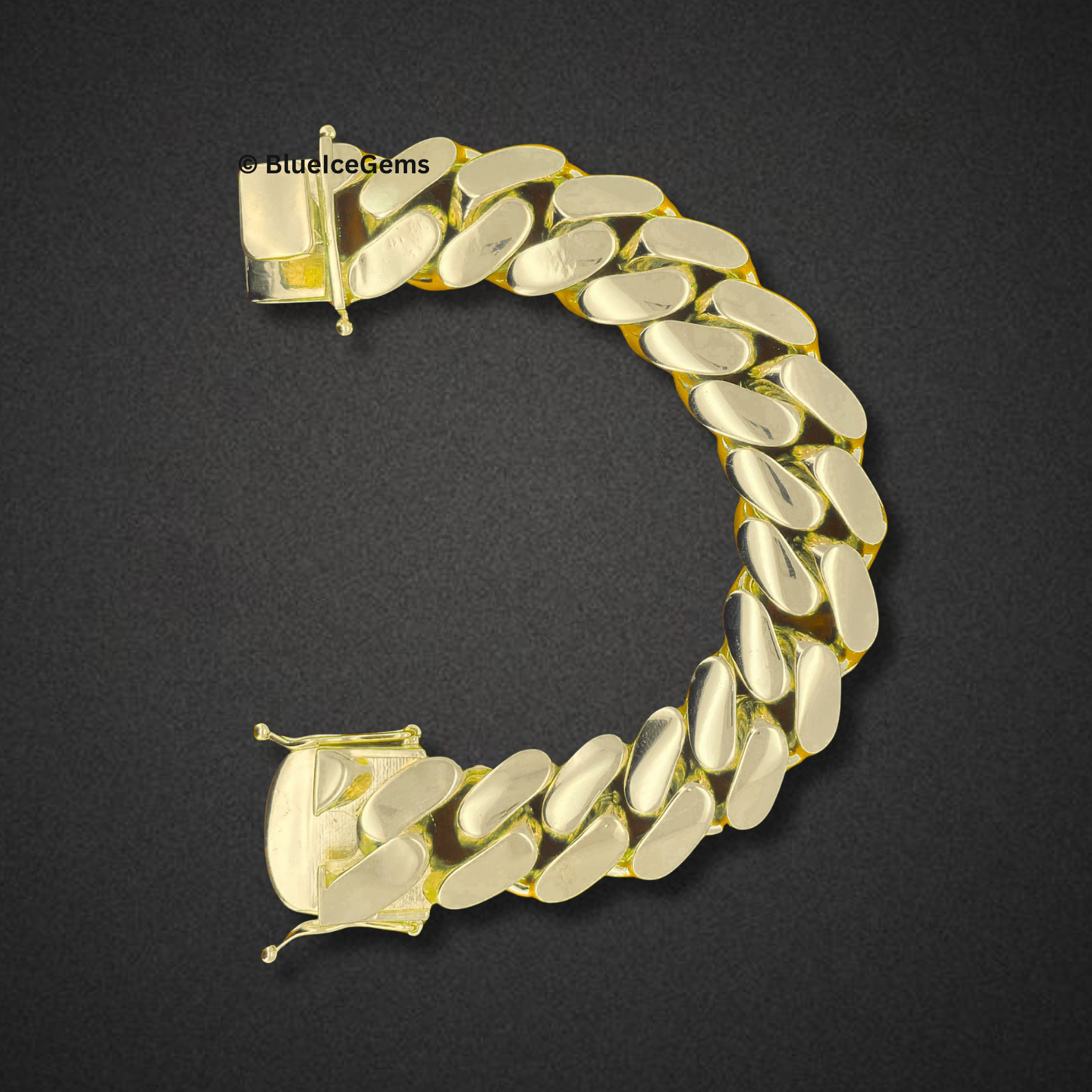 Polished Gold Miami Cuban Link Bracelet