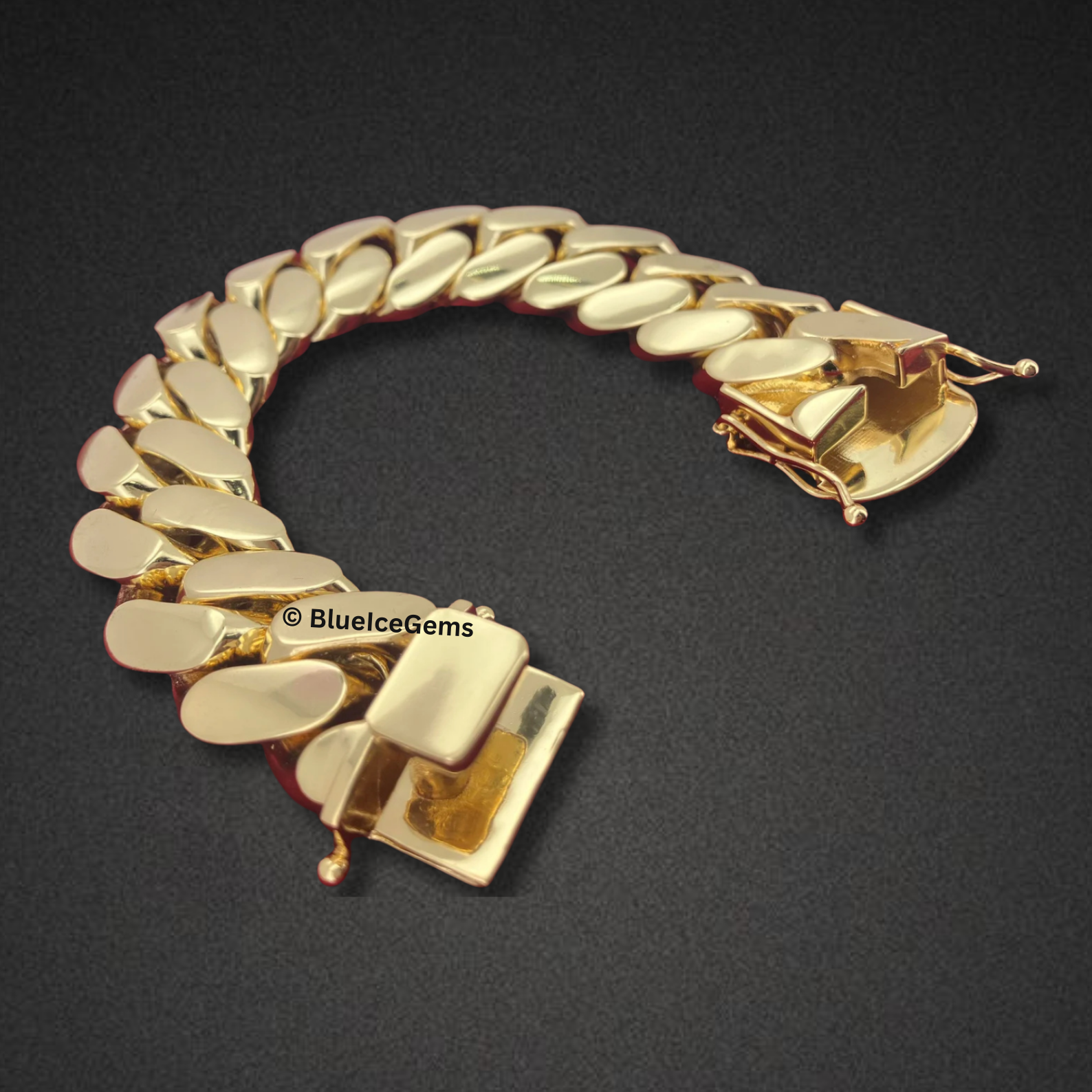 Polished Gold Miami Cuban Link Bracelet