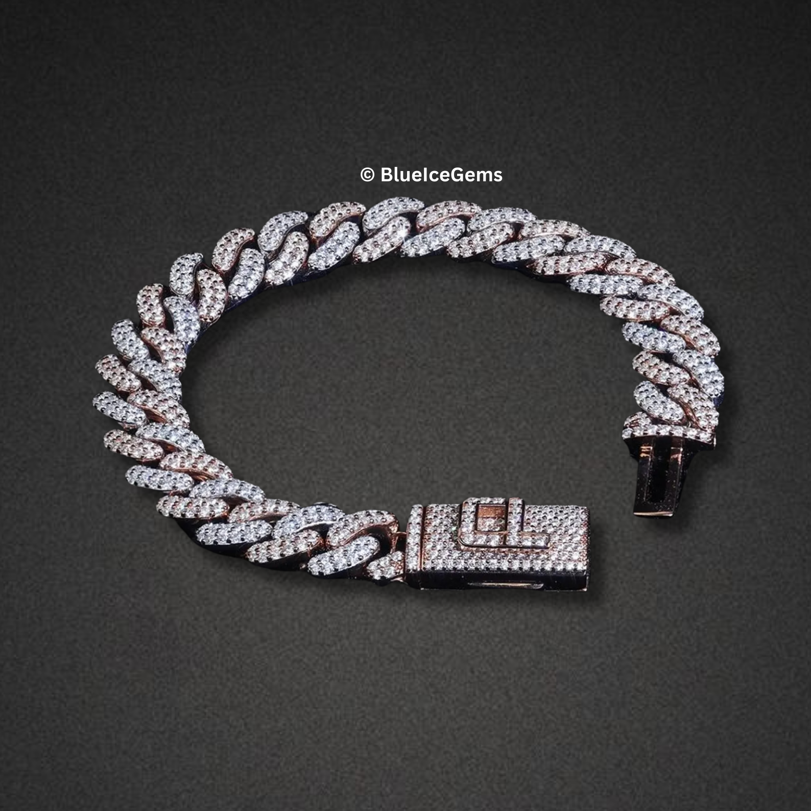 Rose Gold Iced-Out Miami Cuban Link Bracelet