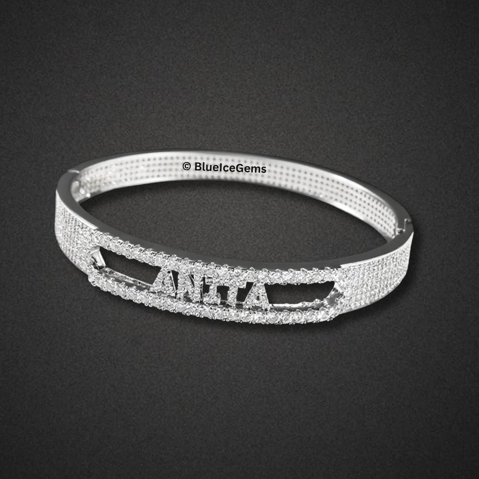 The "Hustle" Iced Out Custom Name Bracelet