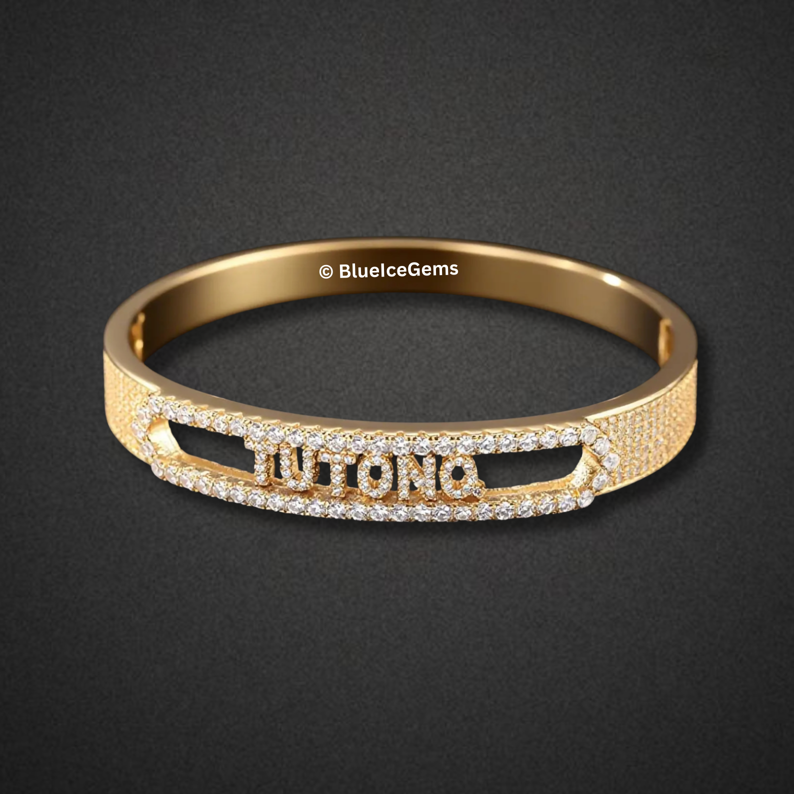 The "Hustle" Iced Out Custom Name Bracelet