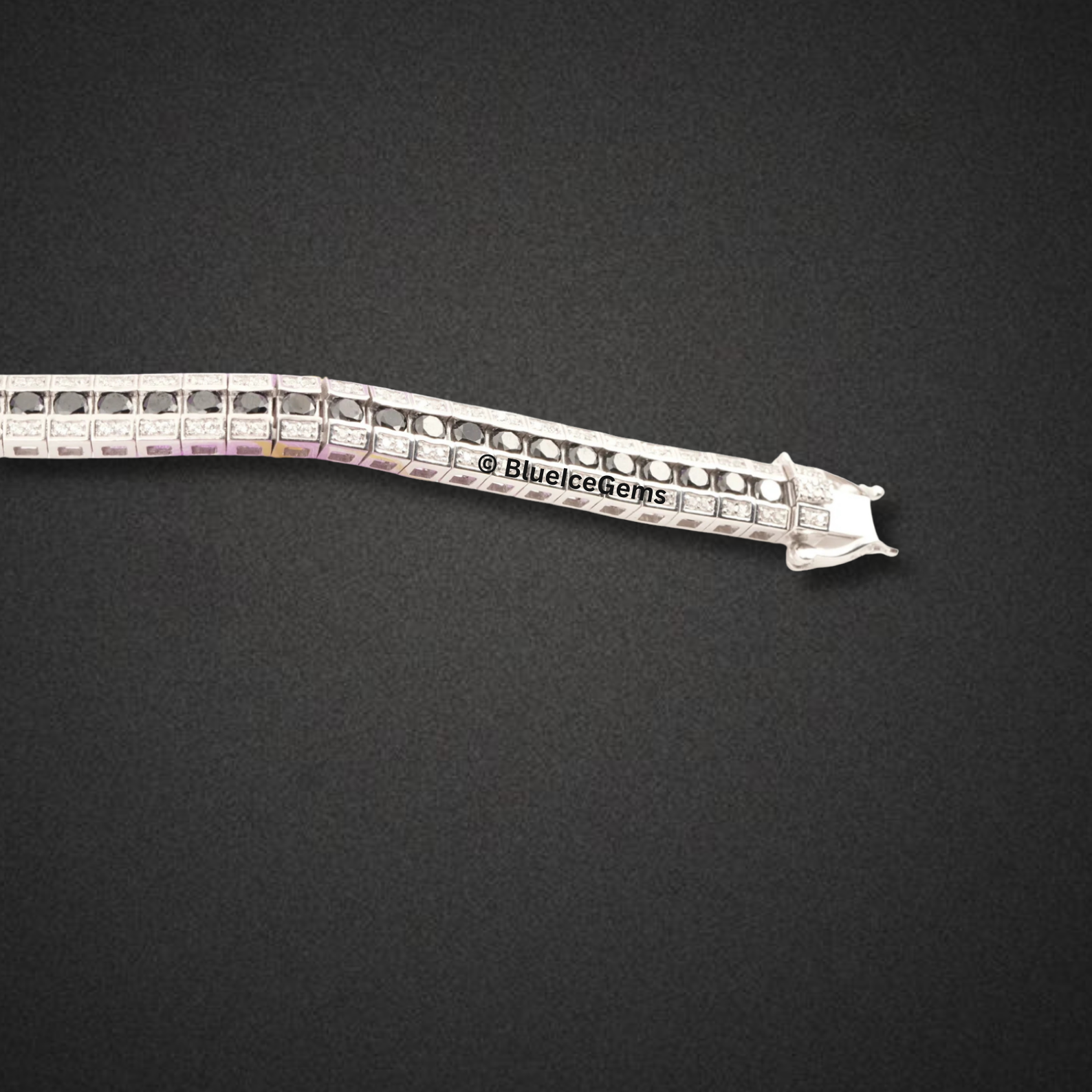 "The Checkered" Black Diamond Tennis Bracelet