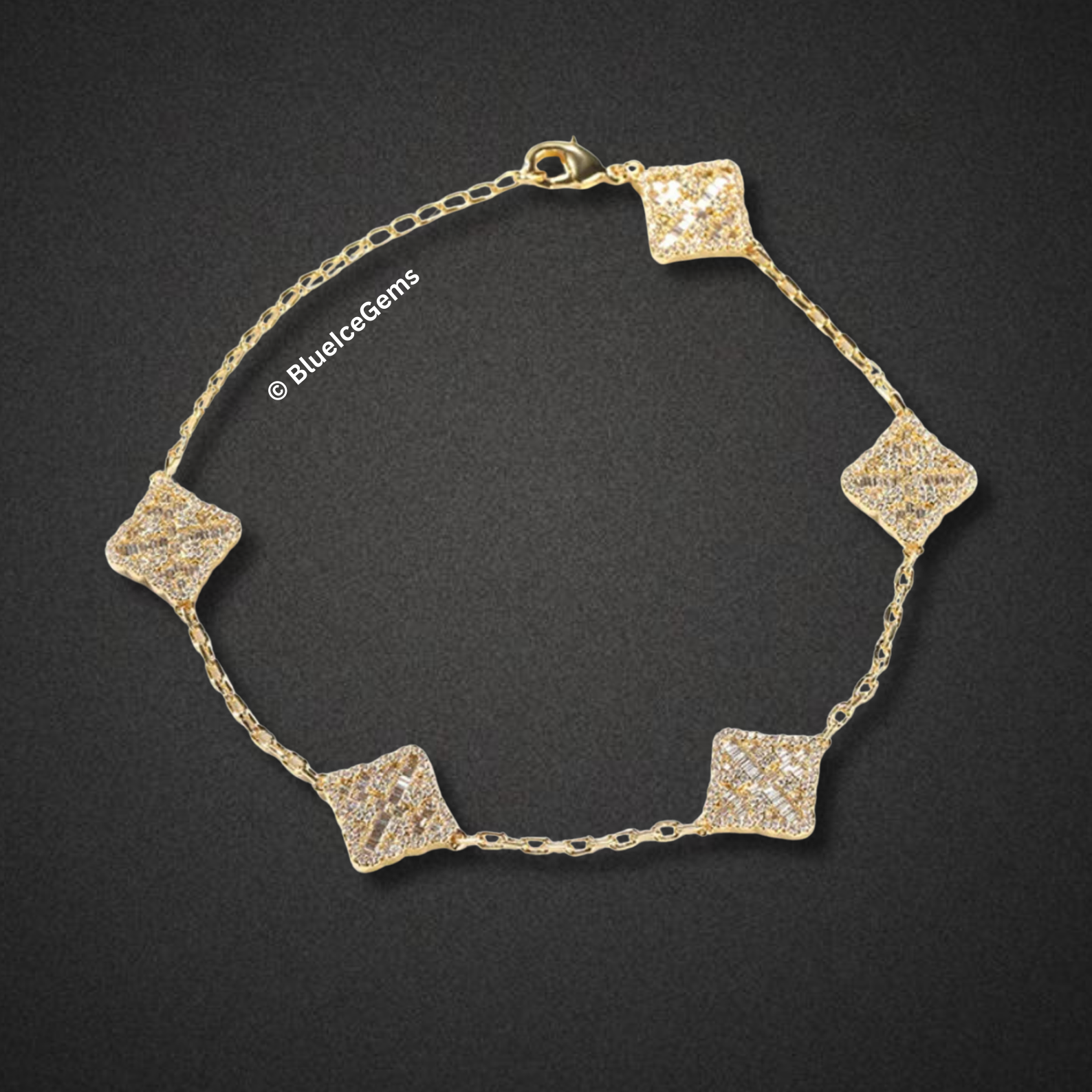 Iced-Out Kite Link Bracelet
